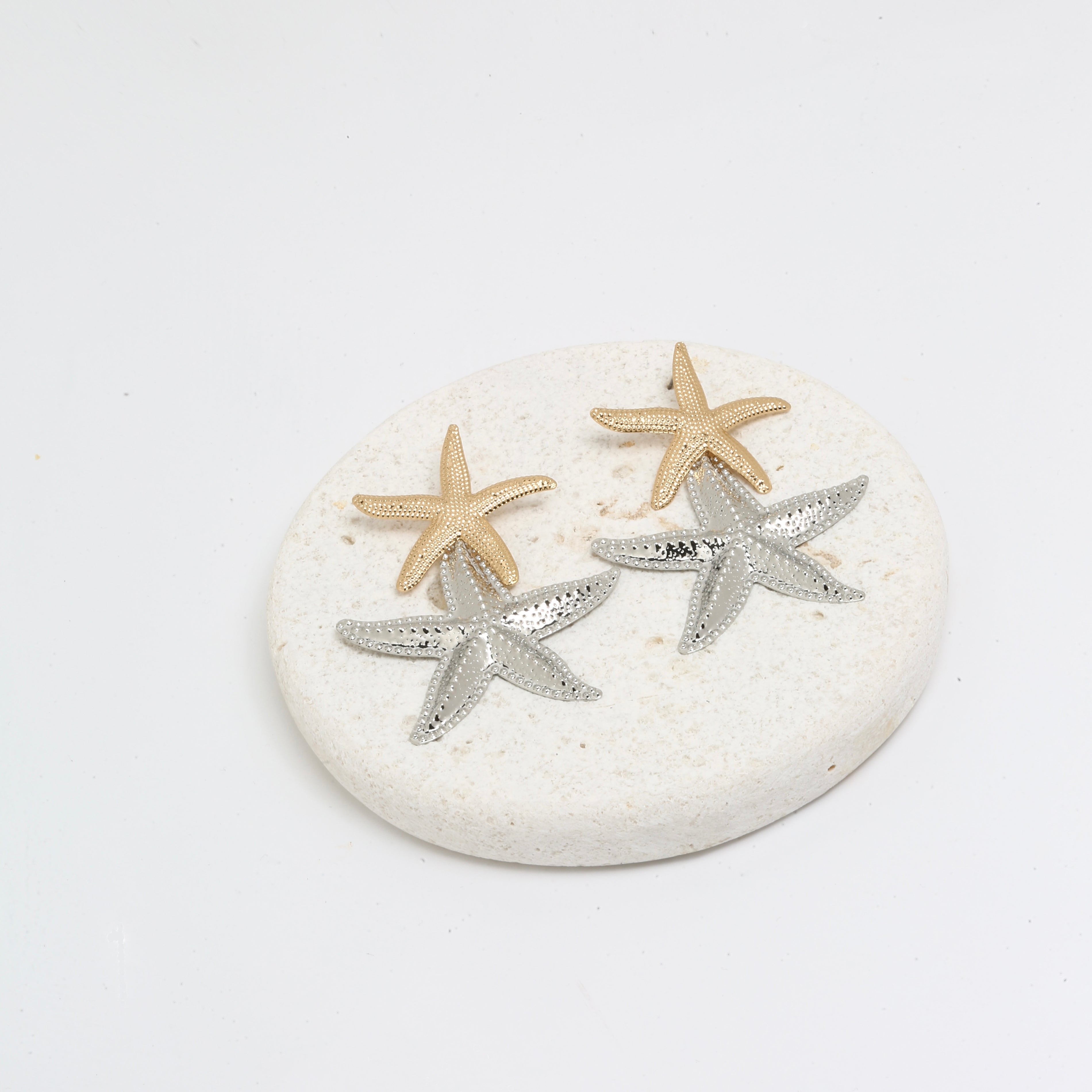Starfish two-tone earrings