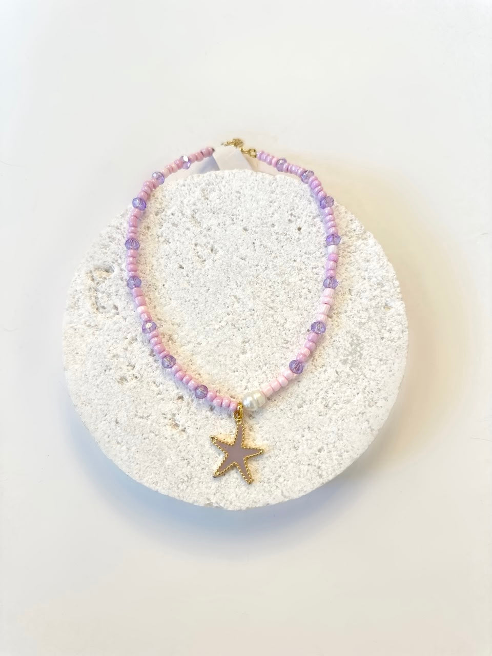 Starfish necklace with real pearl