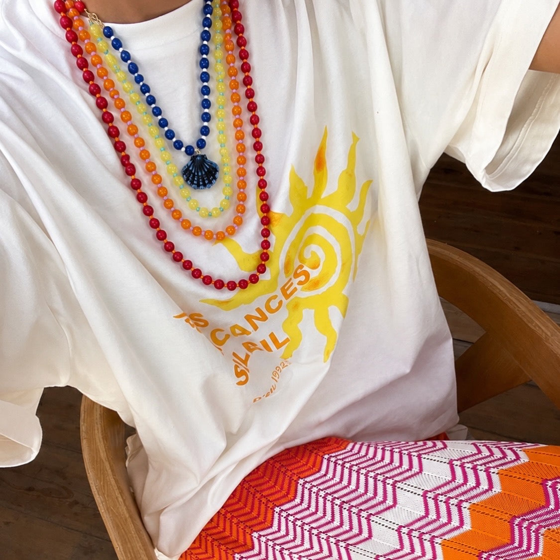 4 layered colorful necklace