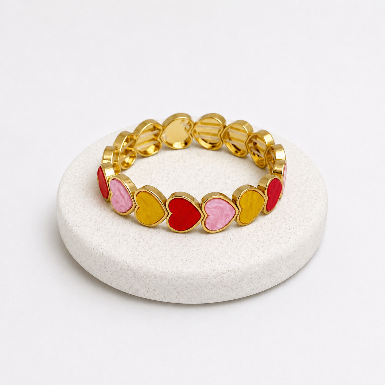 Sunset big hearts enamel bracelet