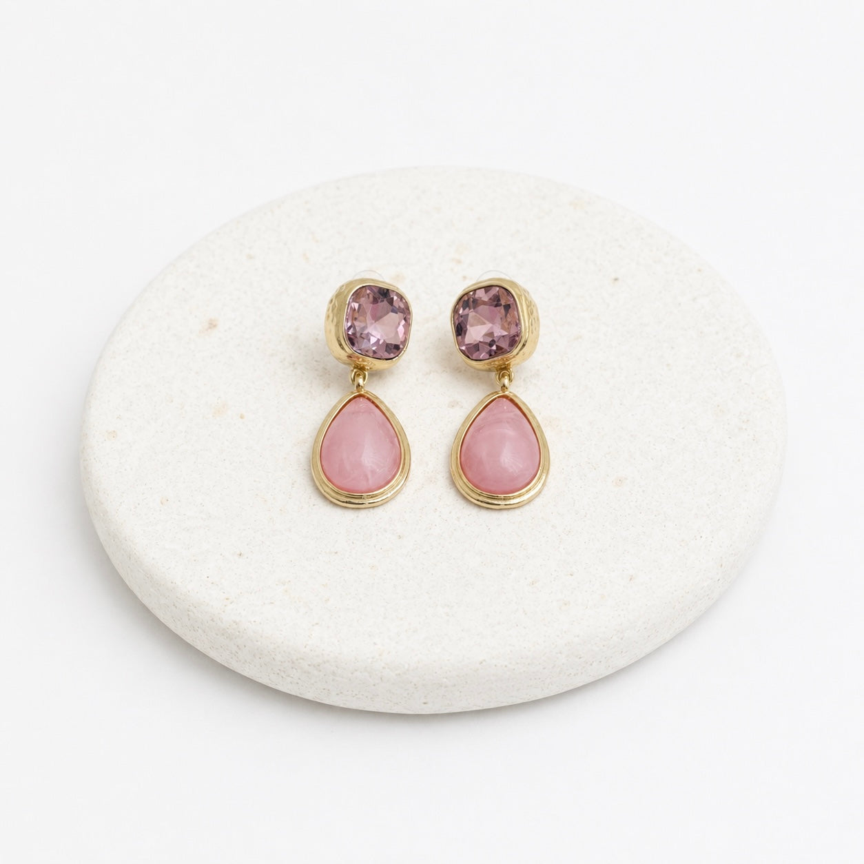 Soft pink drop earrings