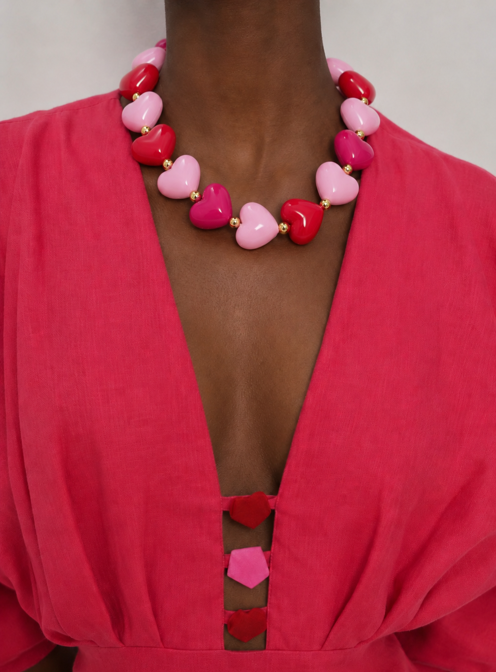 Pink & red love necklace