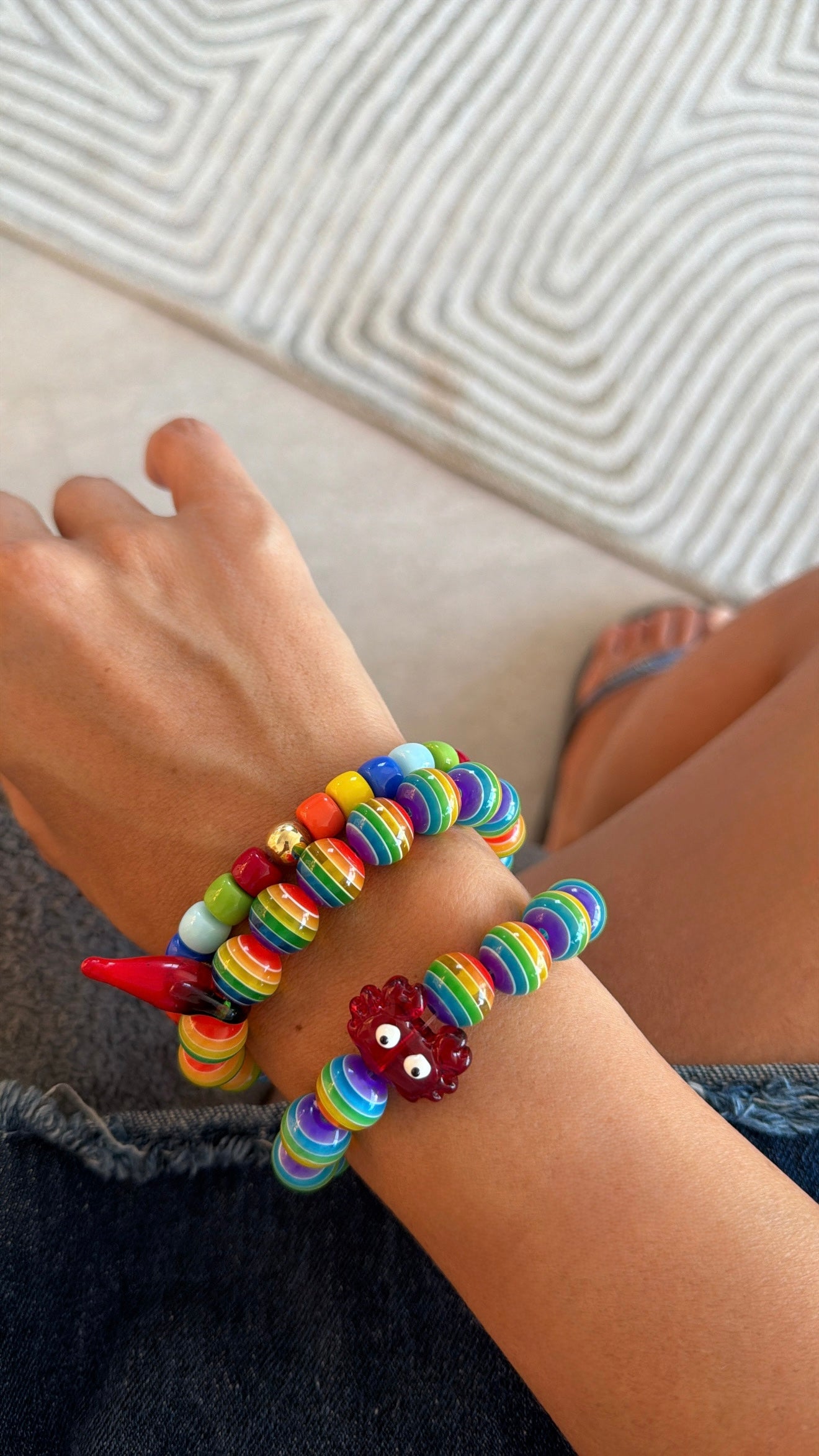 Crab rainbow bracelet
