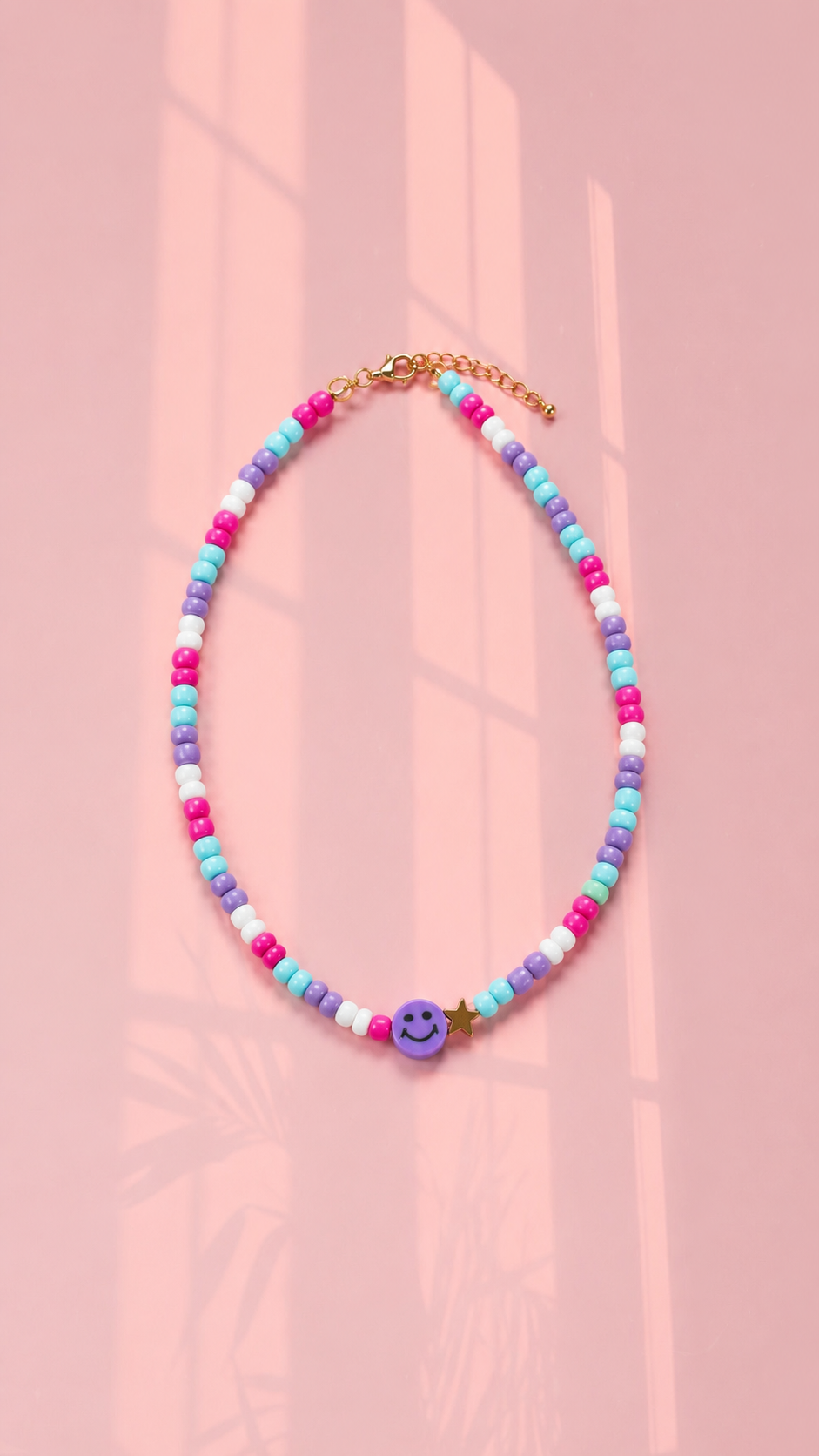Purple smiley necklace