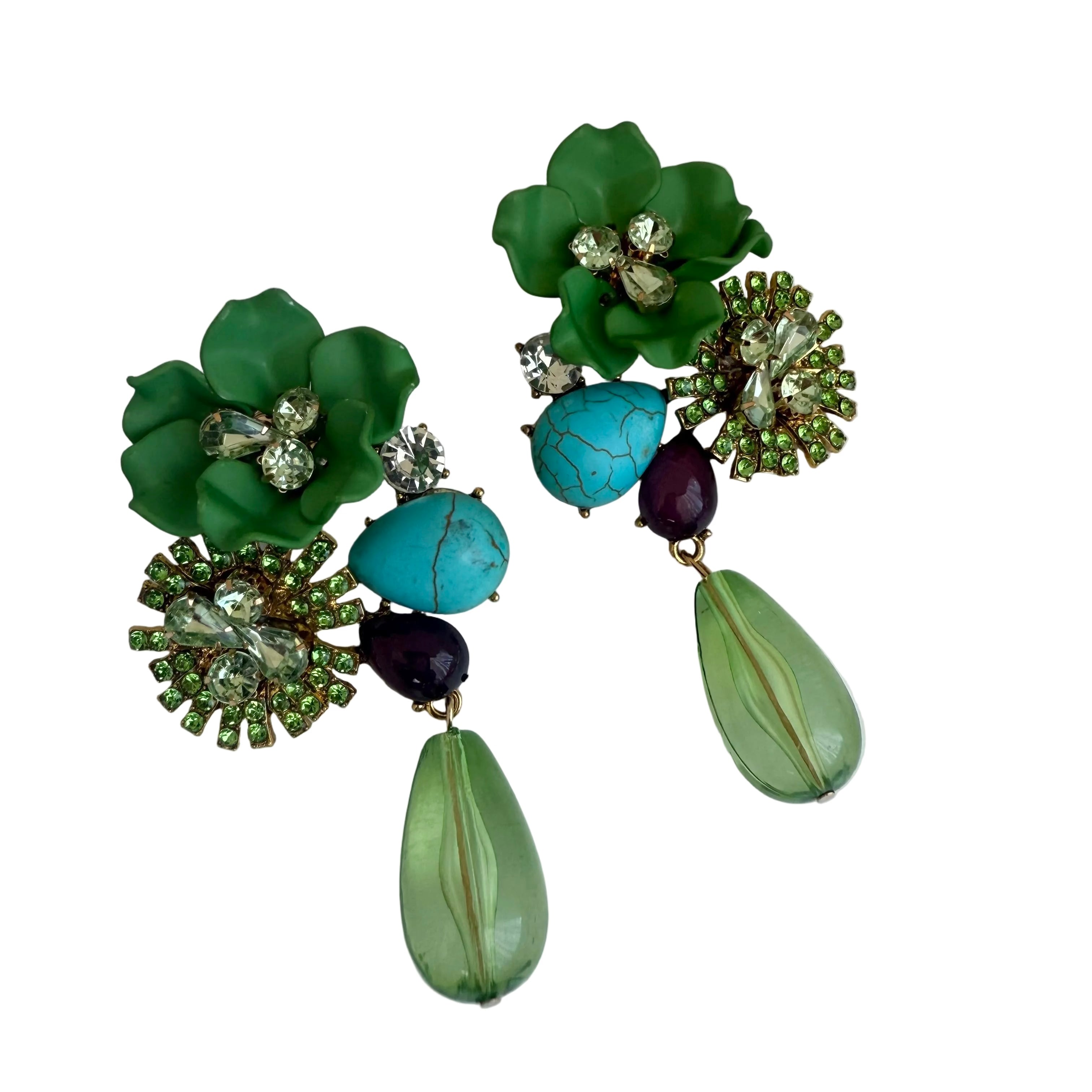 Floral garden earrings