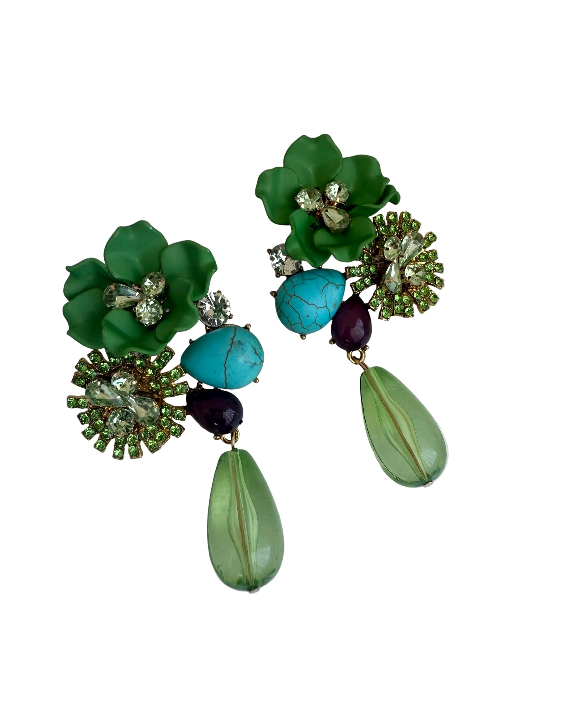 Floral garden earrings