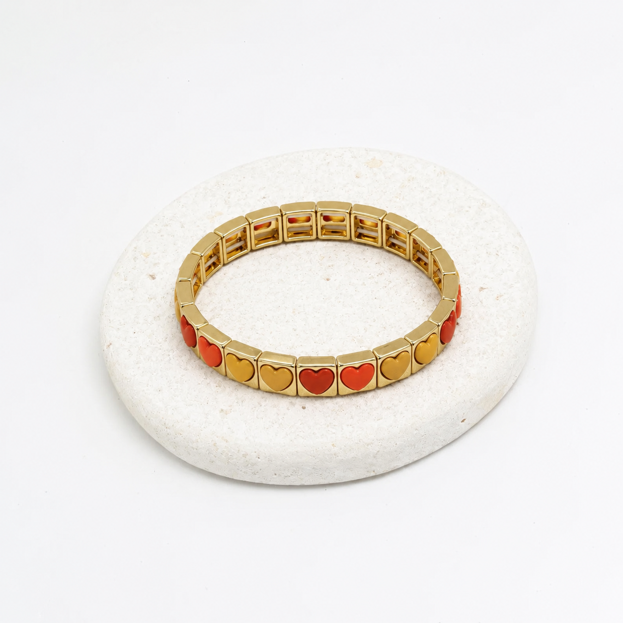 Sunset hearts enamel bracelet
