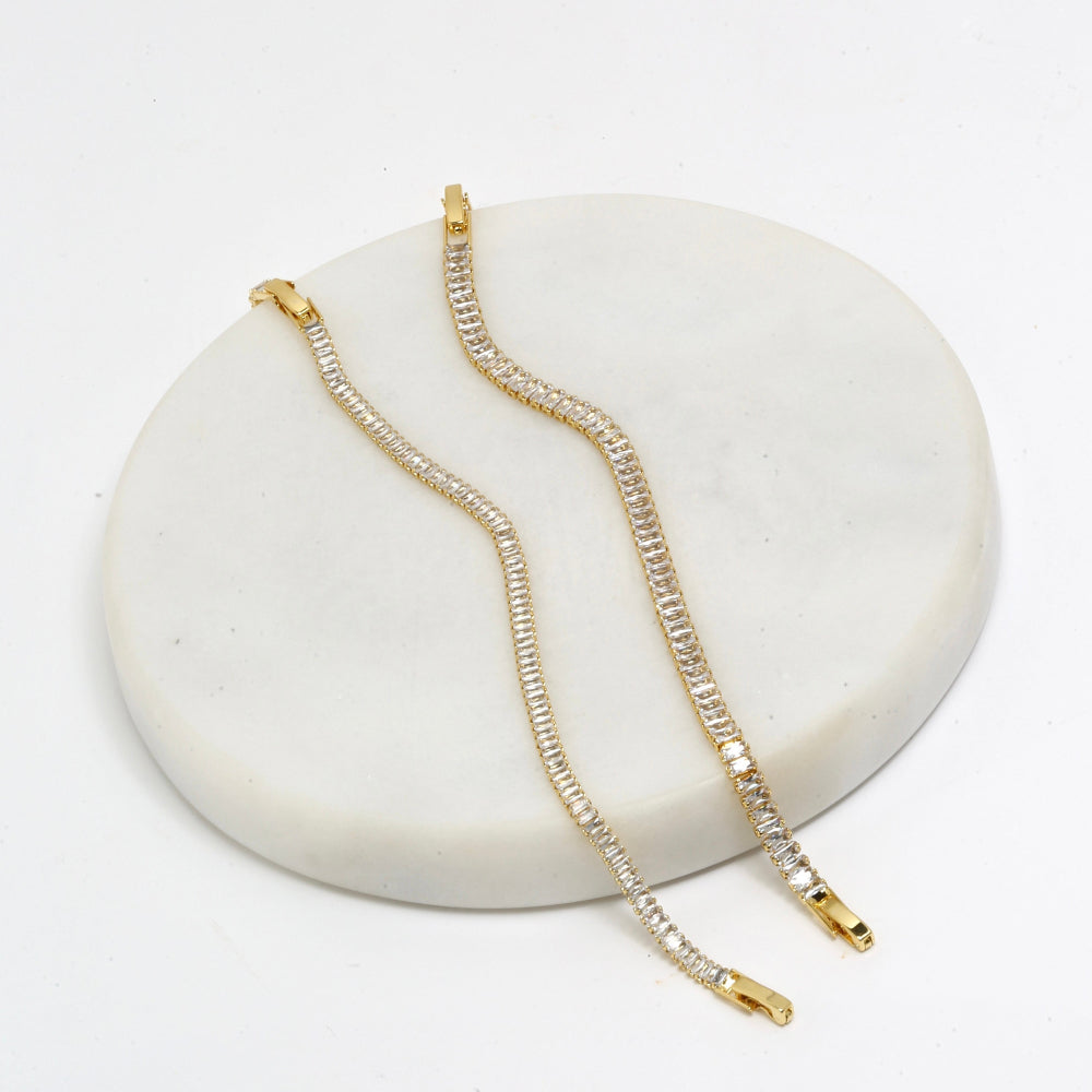 Baguette cut tennis bracelet