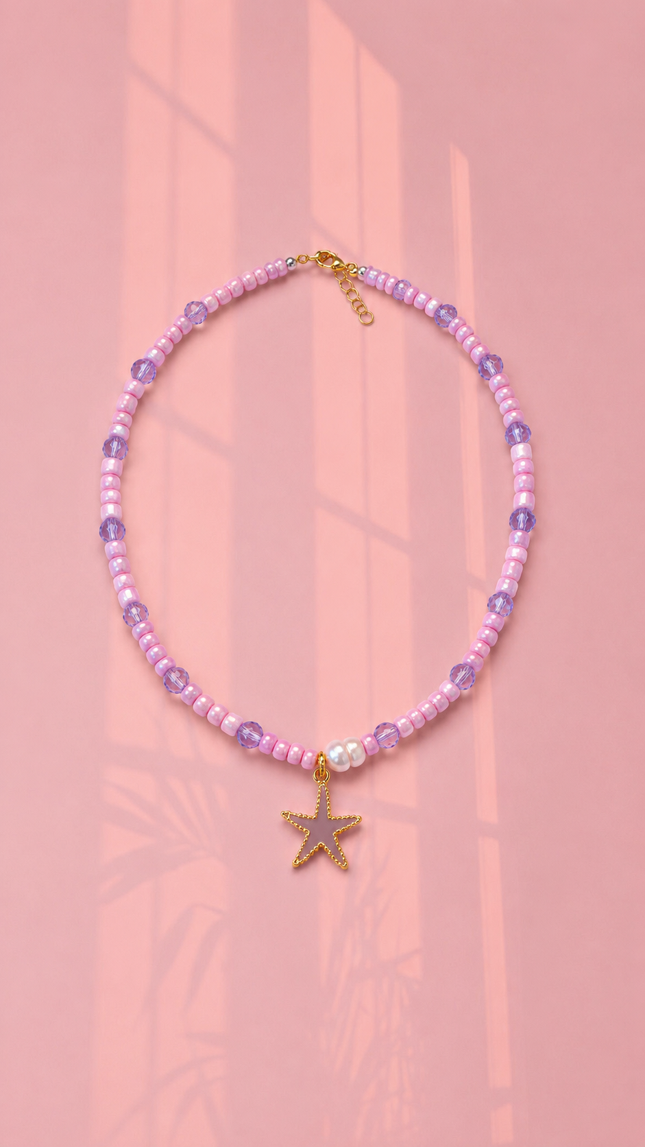 Starfish necklace with real pearl