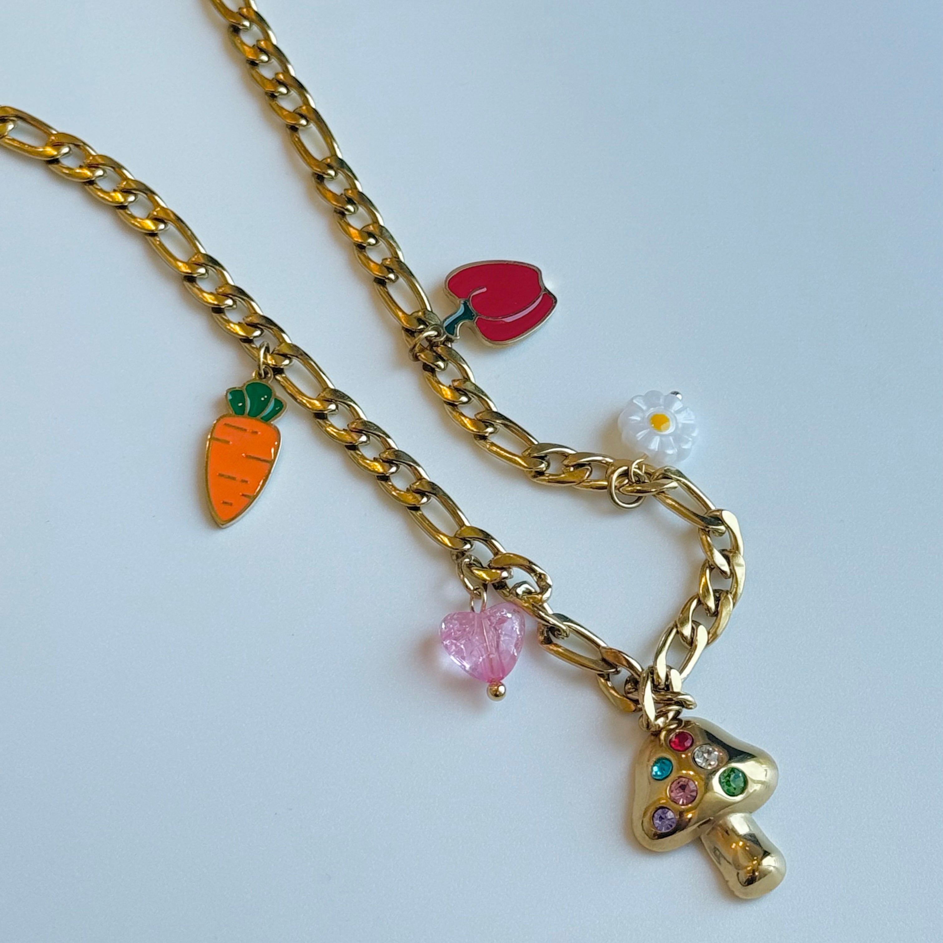 Mushroom charm necklace
