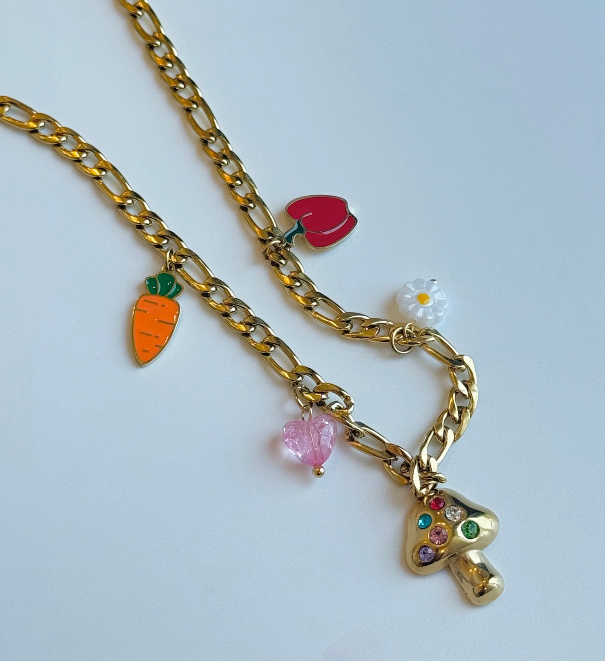 Mushroom charm necklace