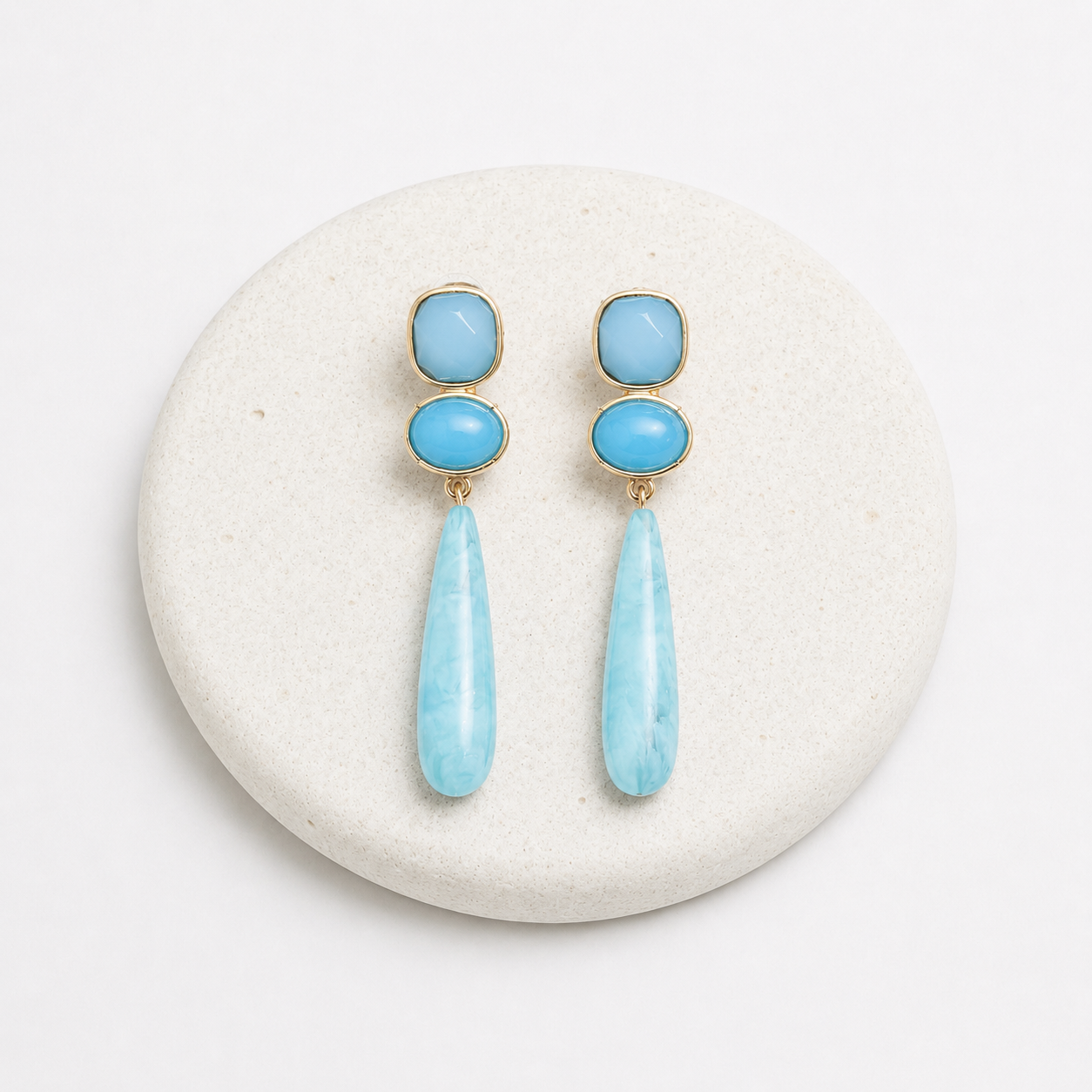 Aqua drop earrings