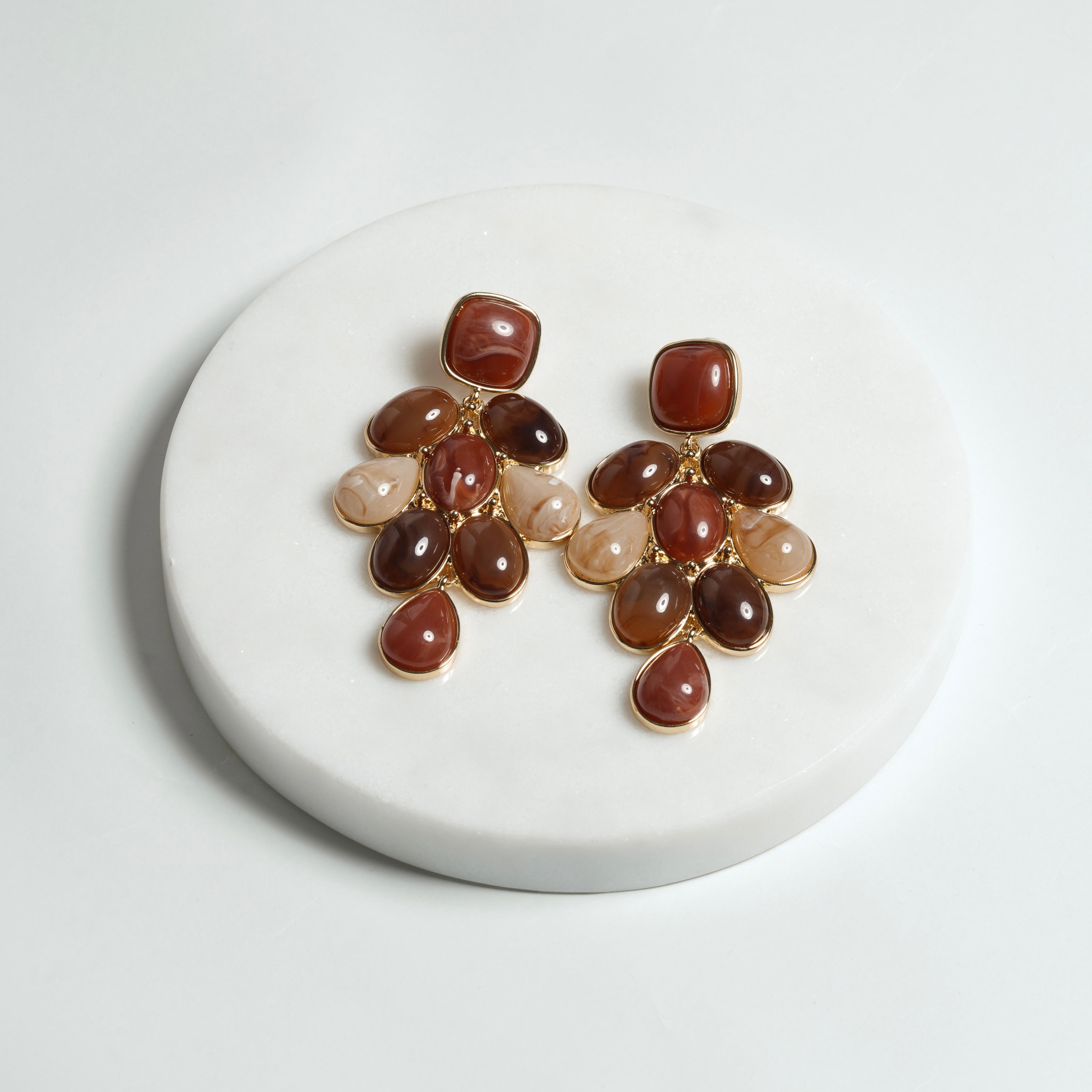 Shades of brown oversized earrings