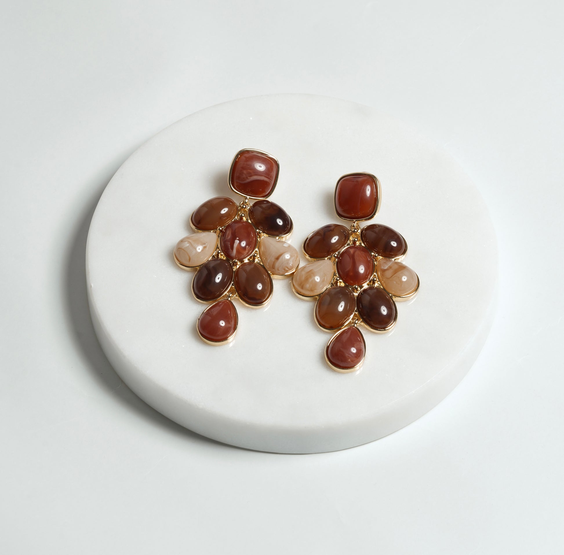 Shades of brown oversized earrings