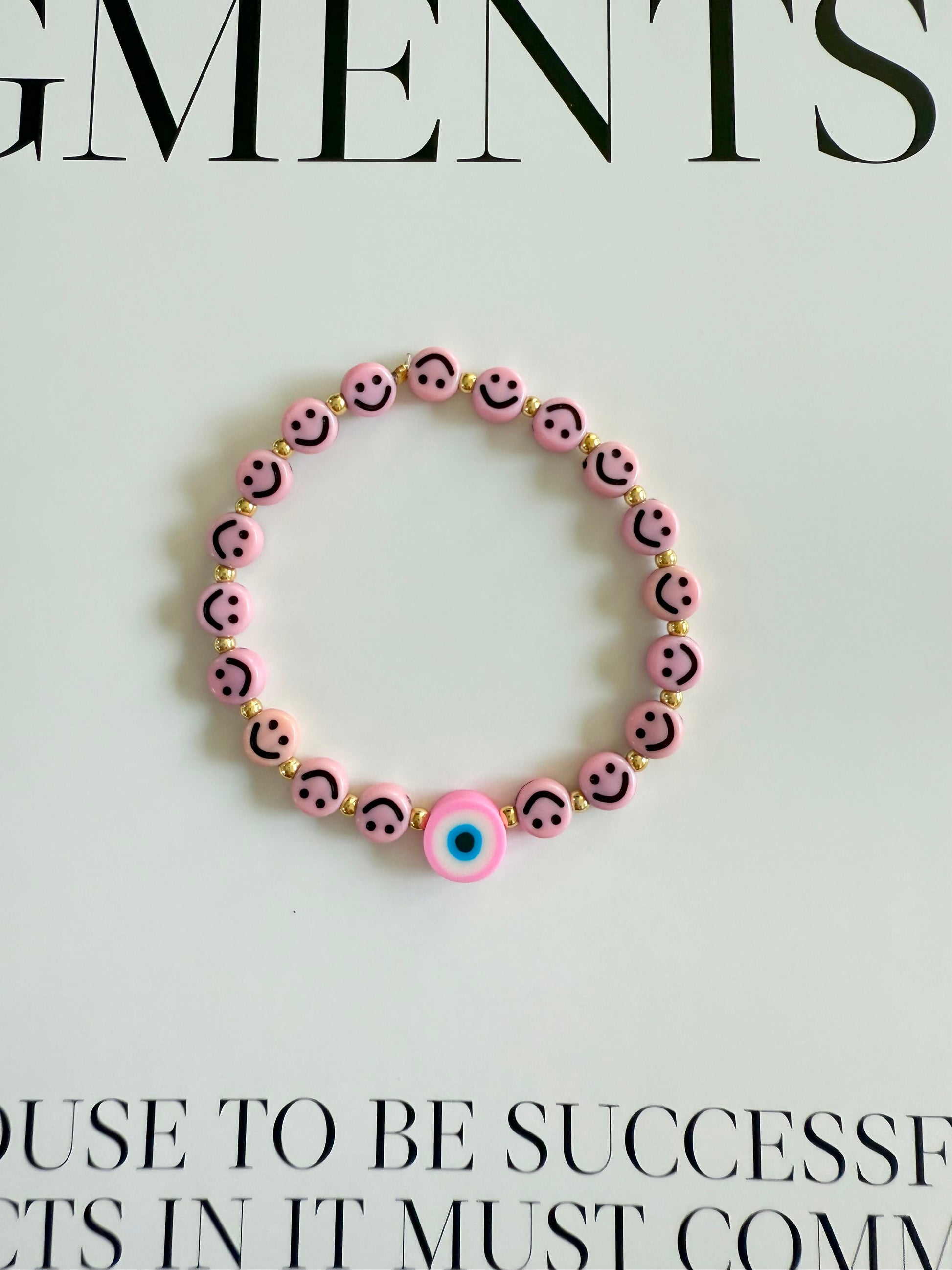 Pink full smile bracelet