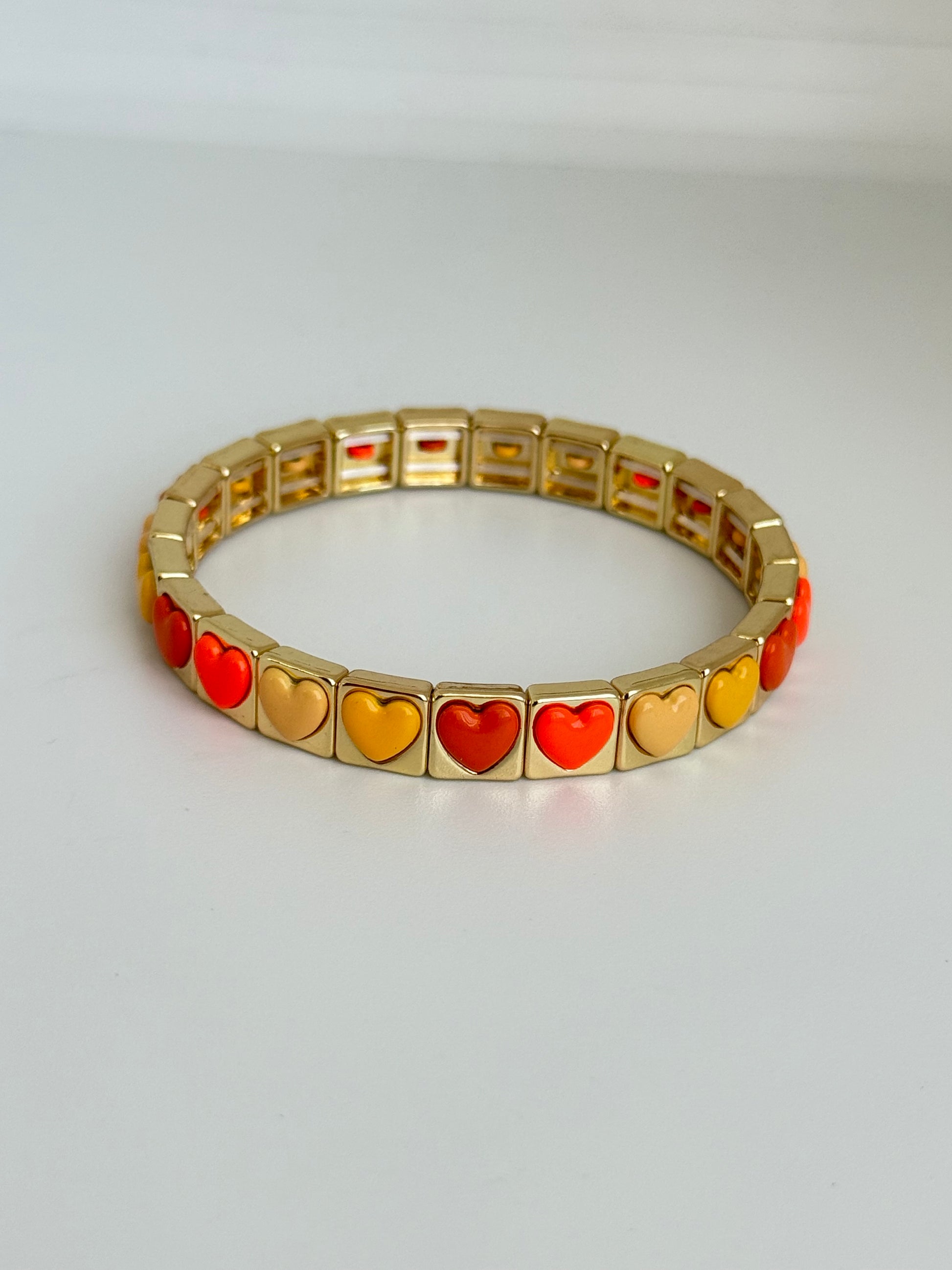 Sunset hearts enamel bracelet