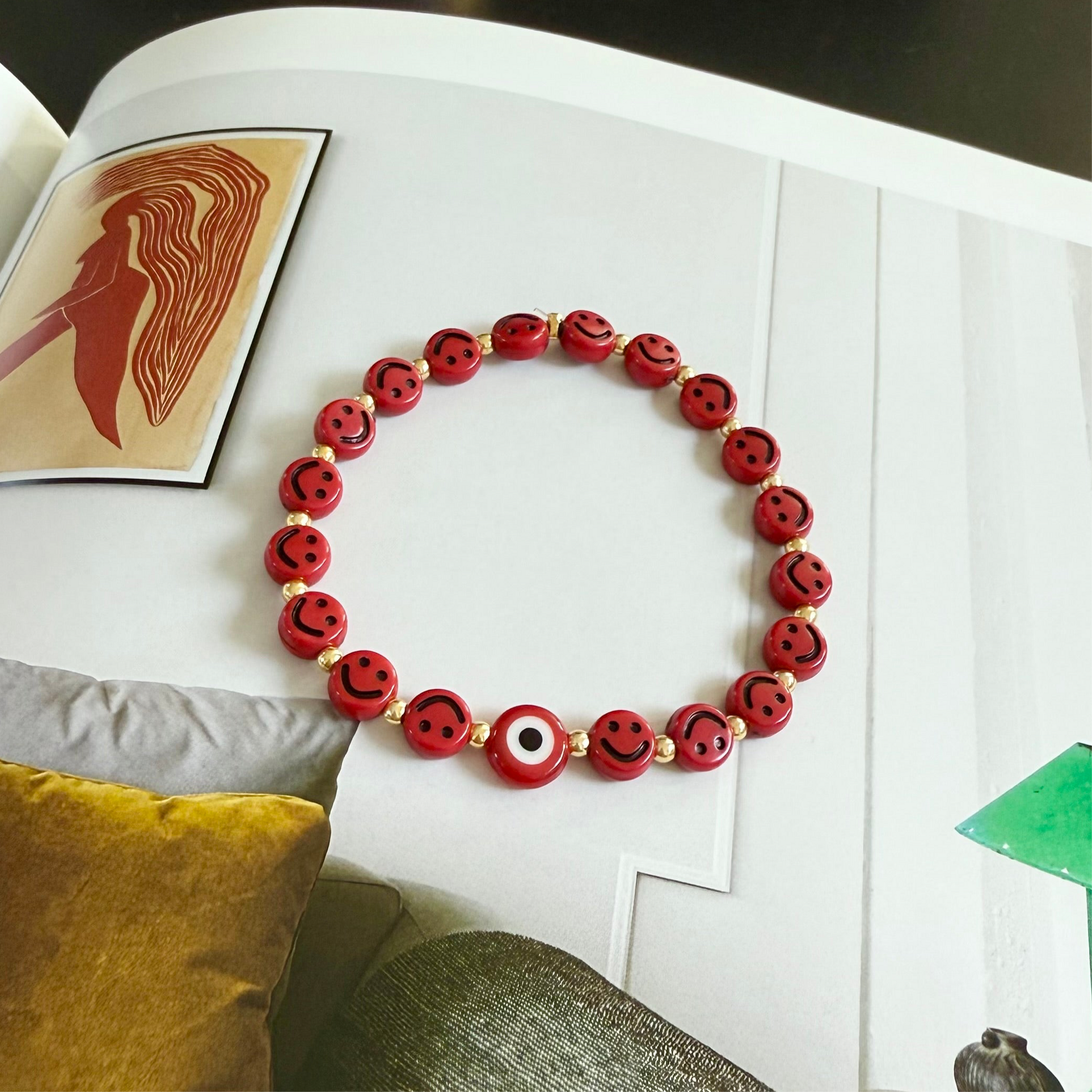 Red full smile bracelet