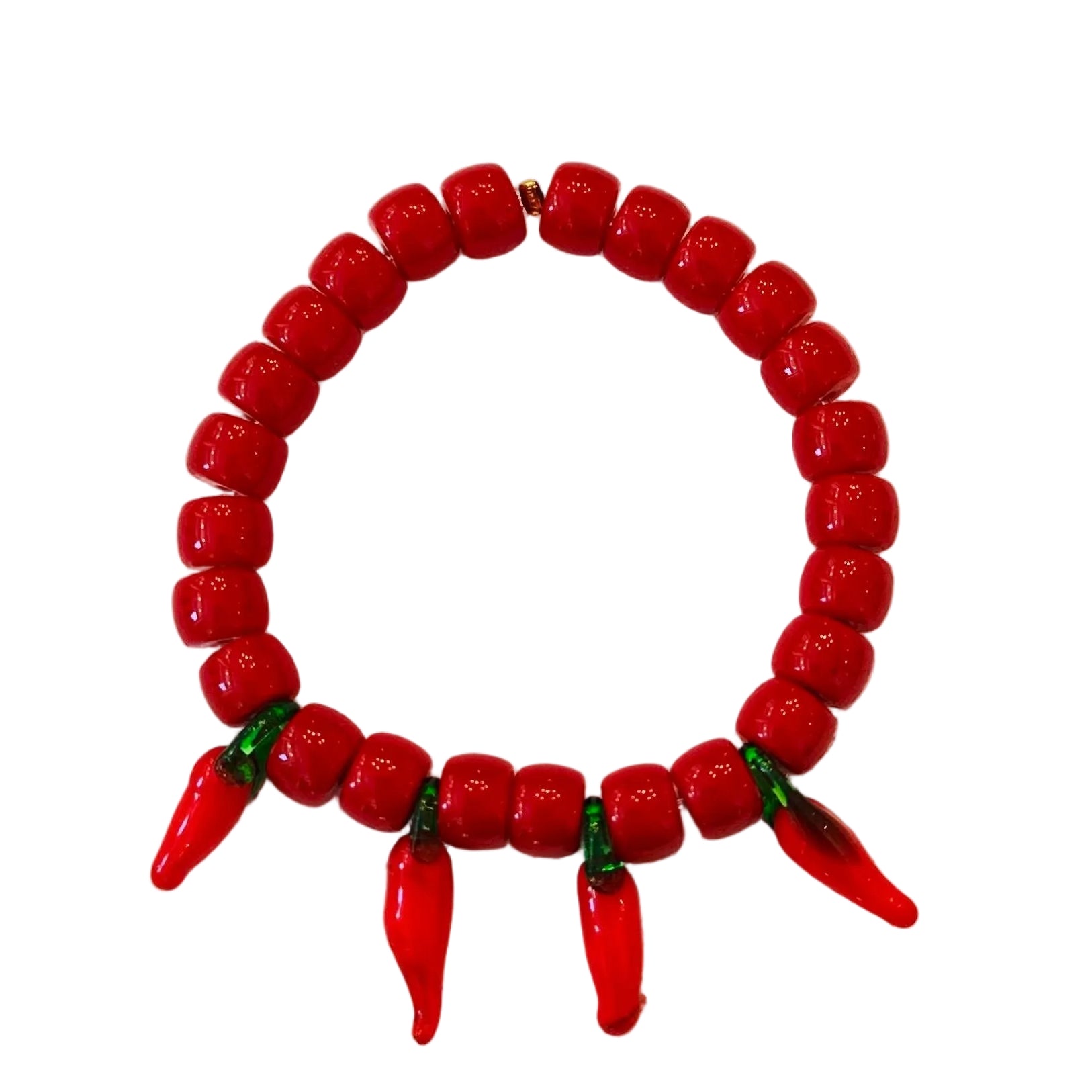Red glass chilly bracelet