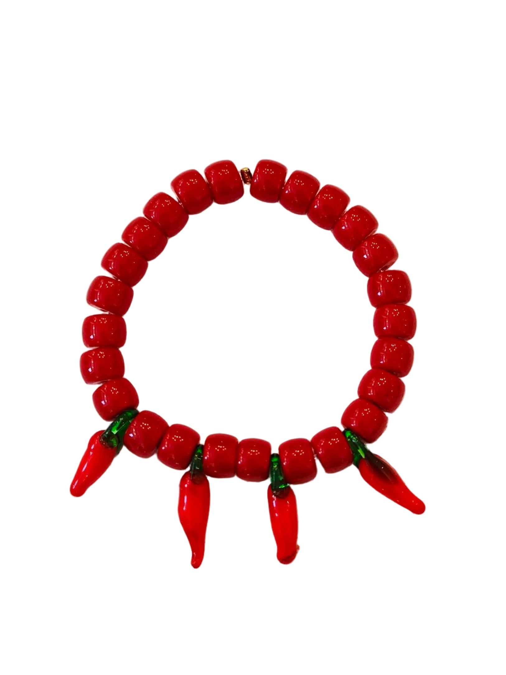 Red glass chilly bracelet