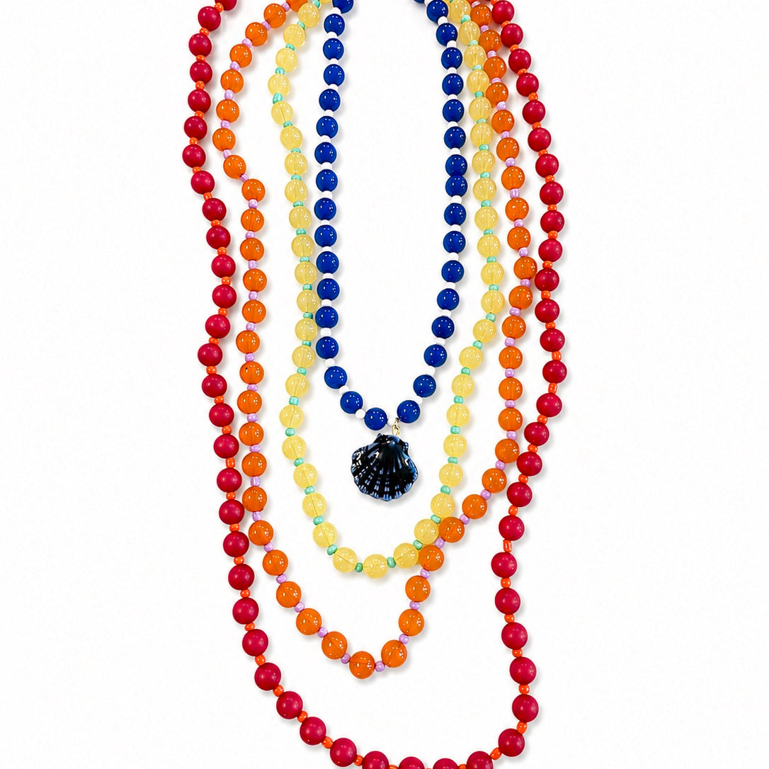 4 layered colorful necklace
