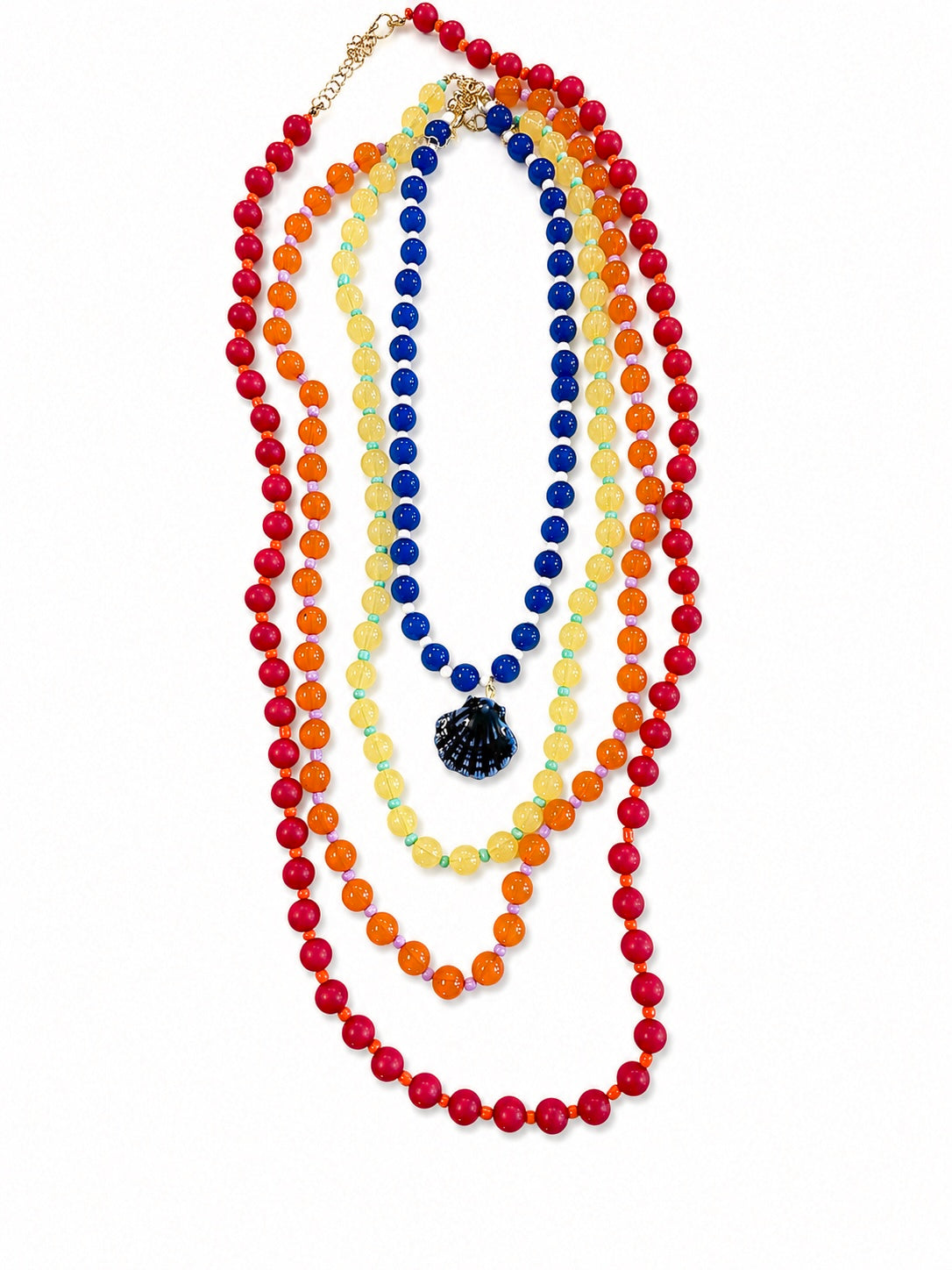 4 layered colorful necklace
