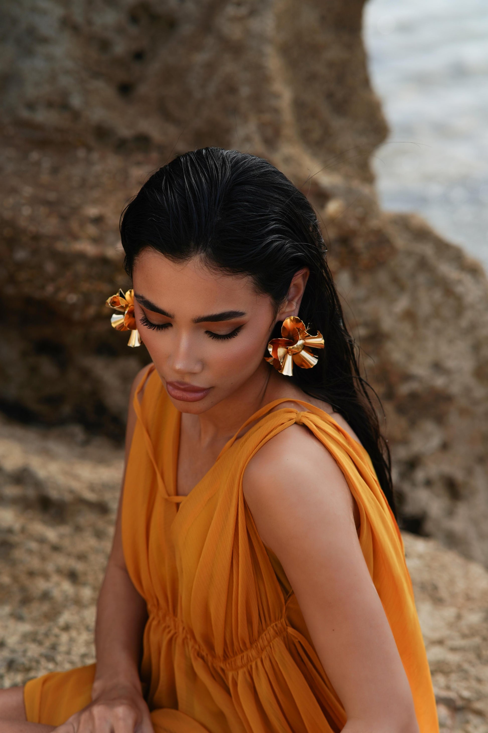 Oversized flower earrings