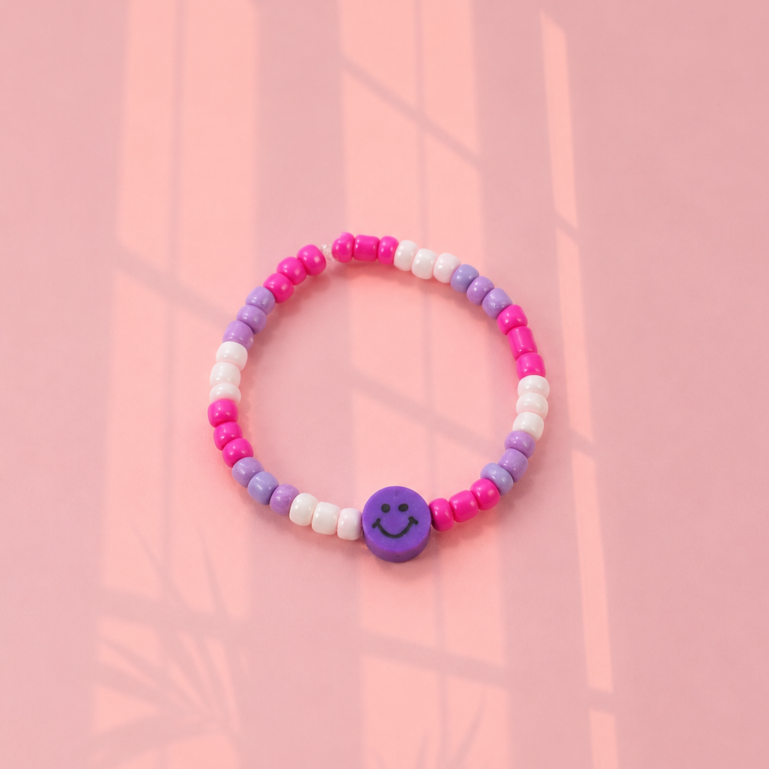 Purple smiley bracelet