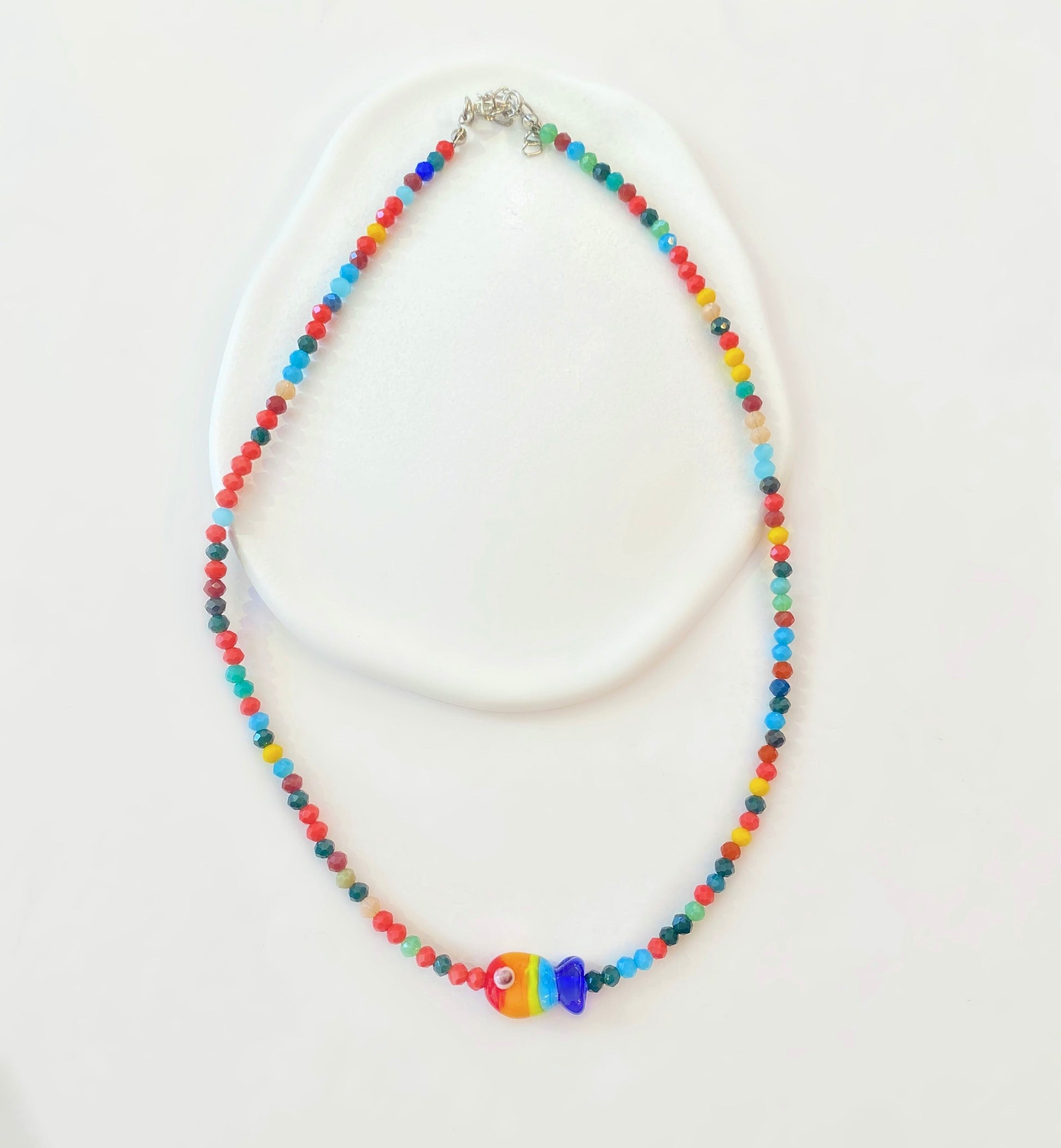 Colorful fish crystal necklace