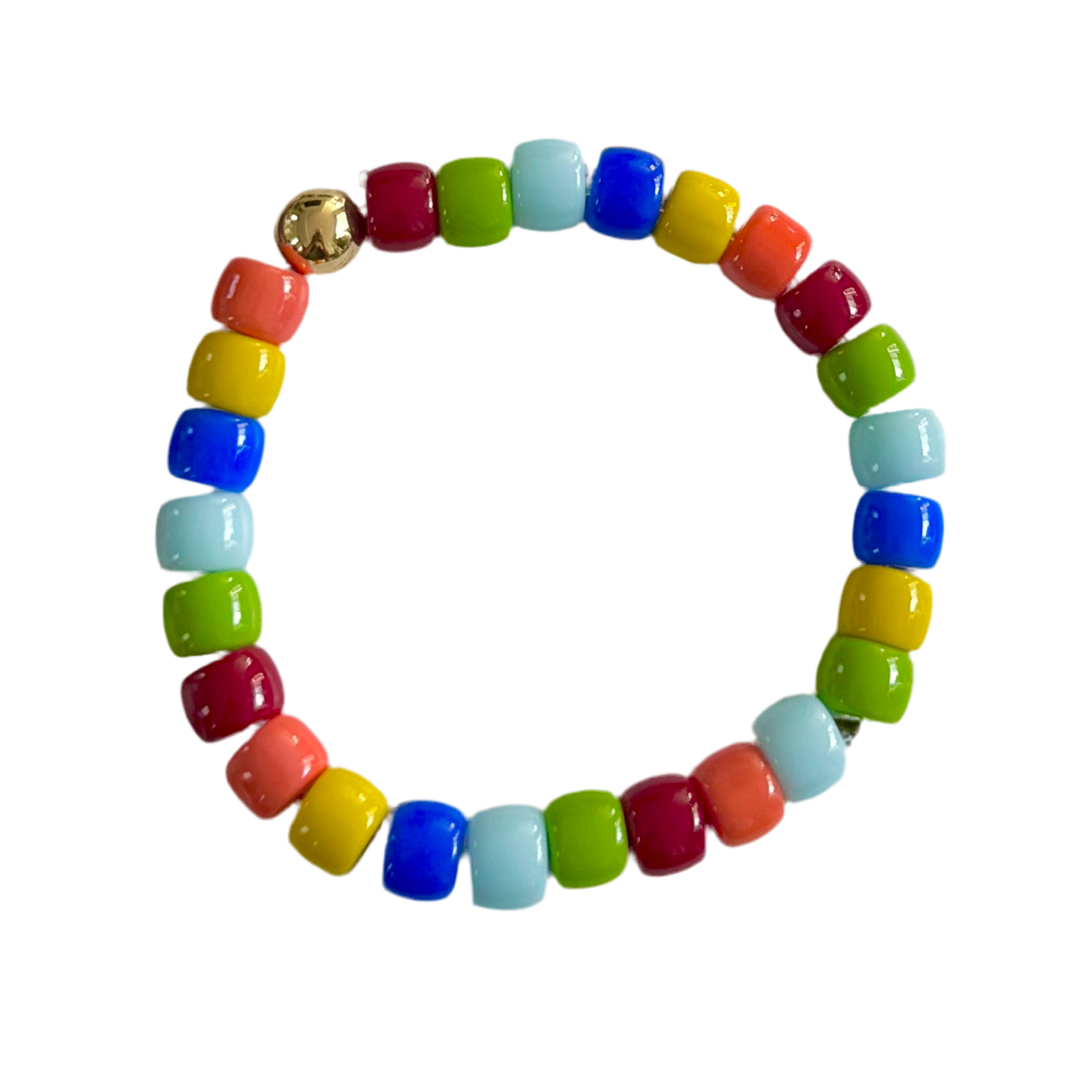 Glass pony beads bracelet