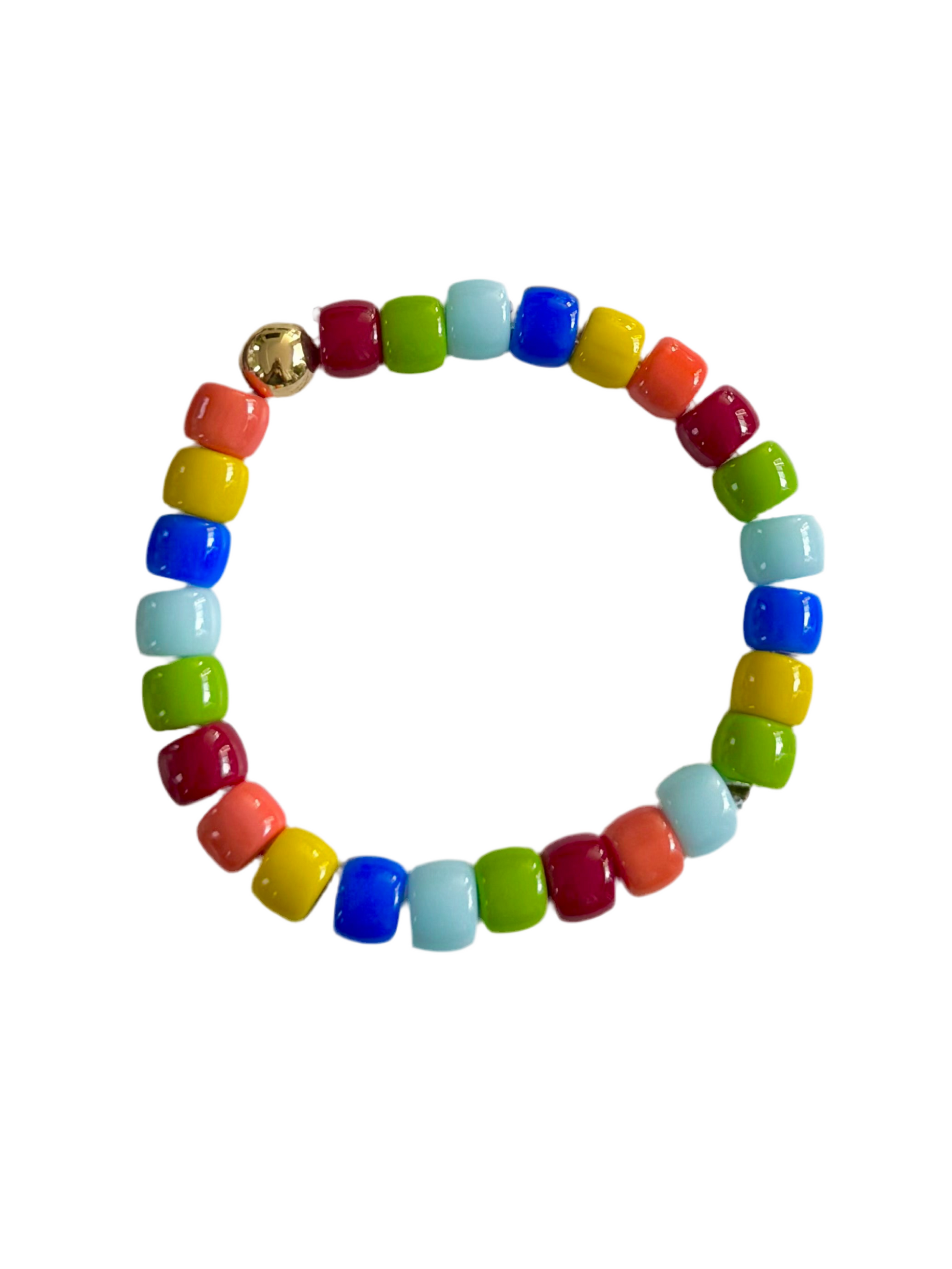Glass pony beads bracelet