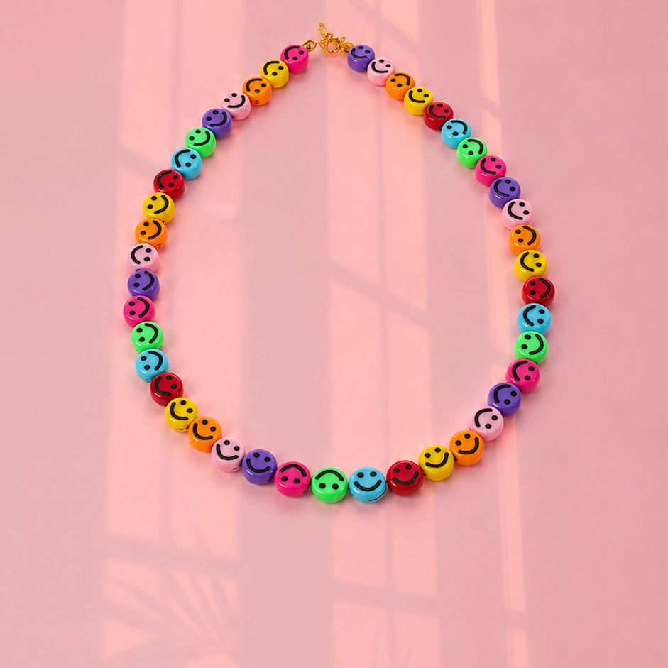 Multicolor smiley necklace