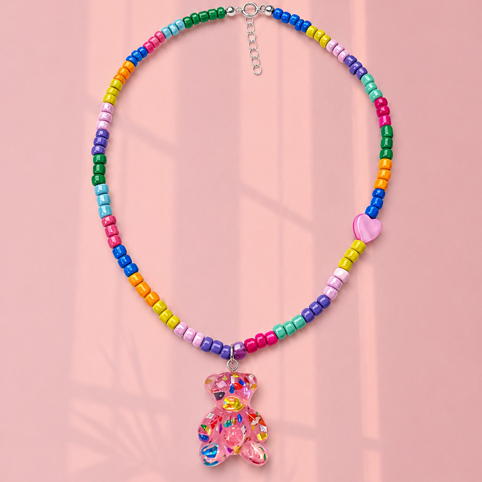 Big teddy bear necklace