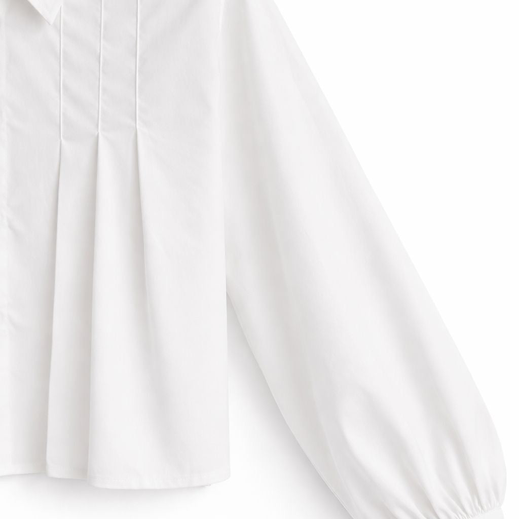 White shirt with pleat details