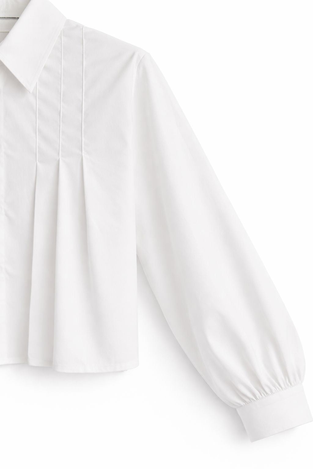 White shirt with pleat details