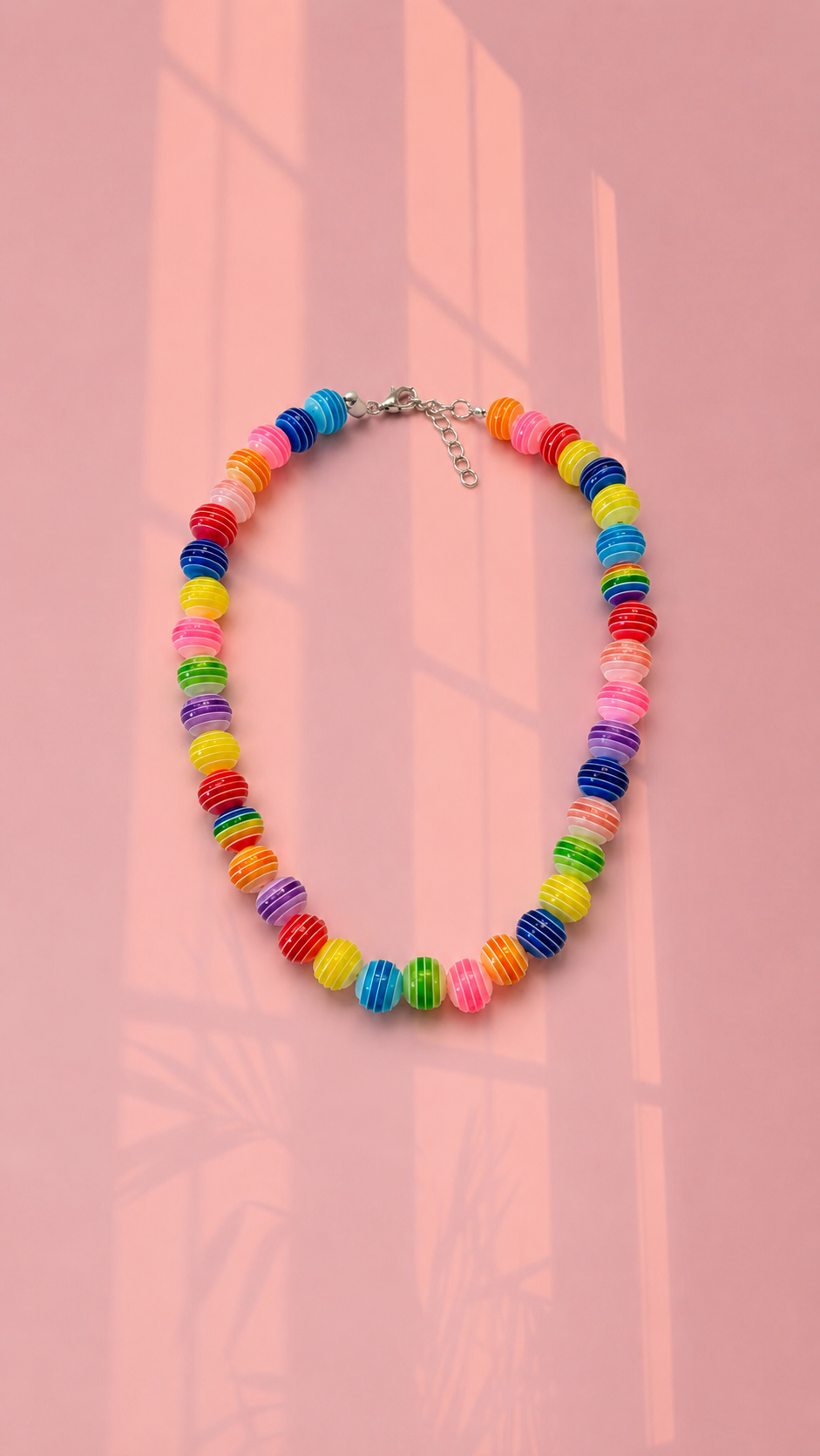 Multicolor striped thick necklace