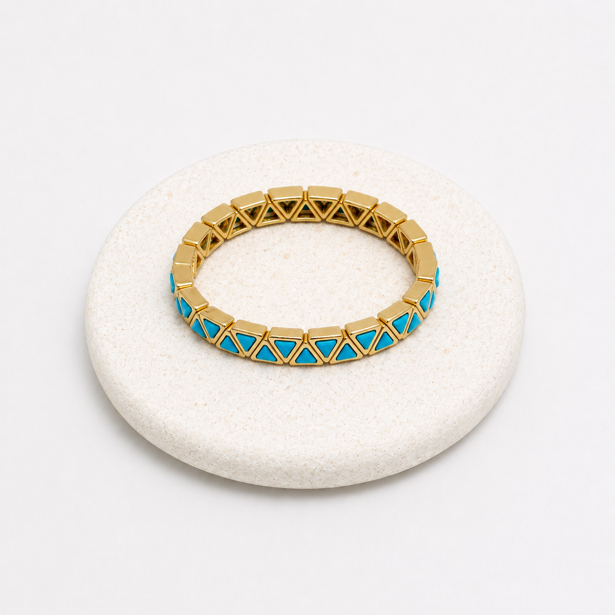 Triangle turquoise enamel bracelet