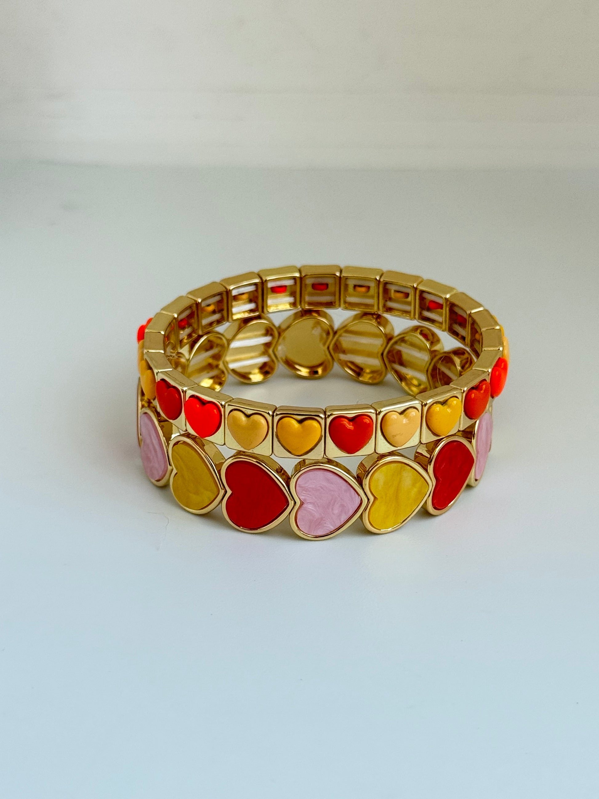 Sunset hearts enamel bracelet
