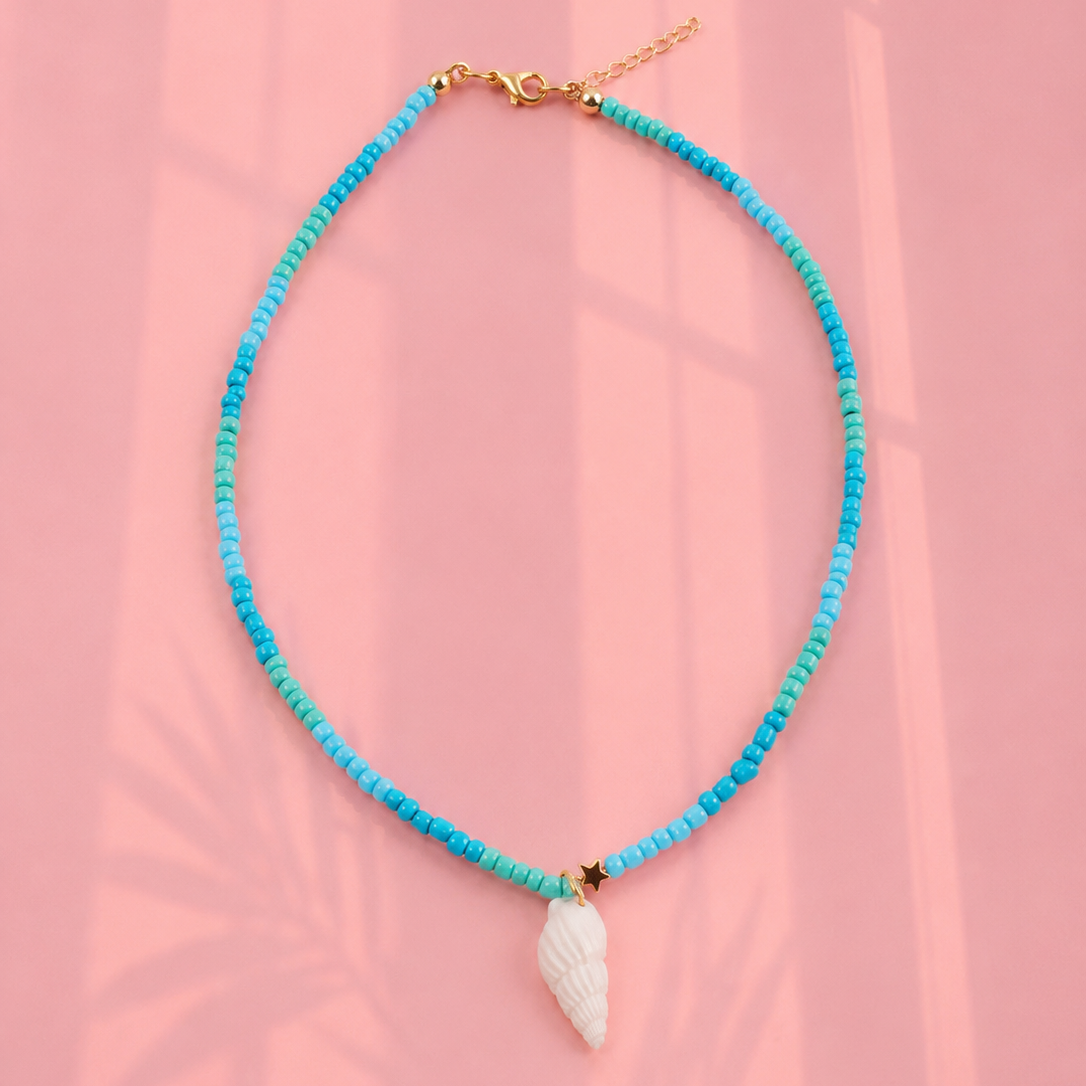 Ocean blue shell necklace