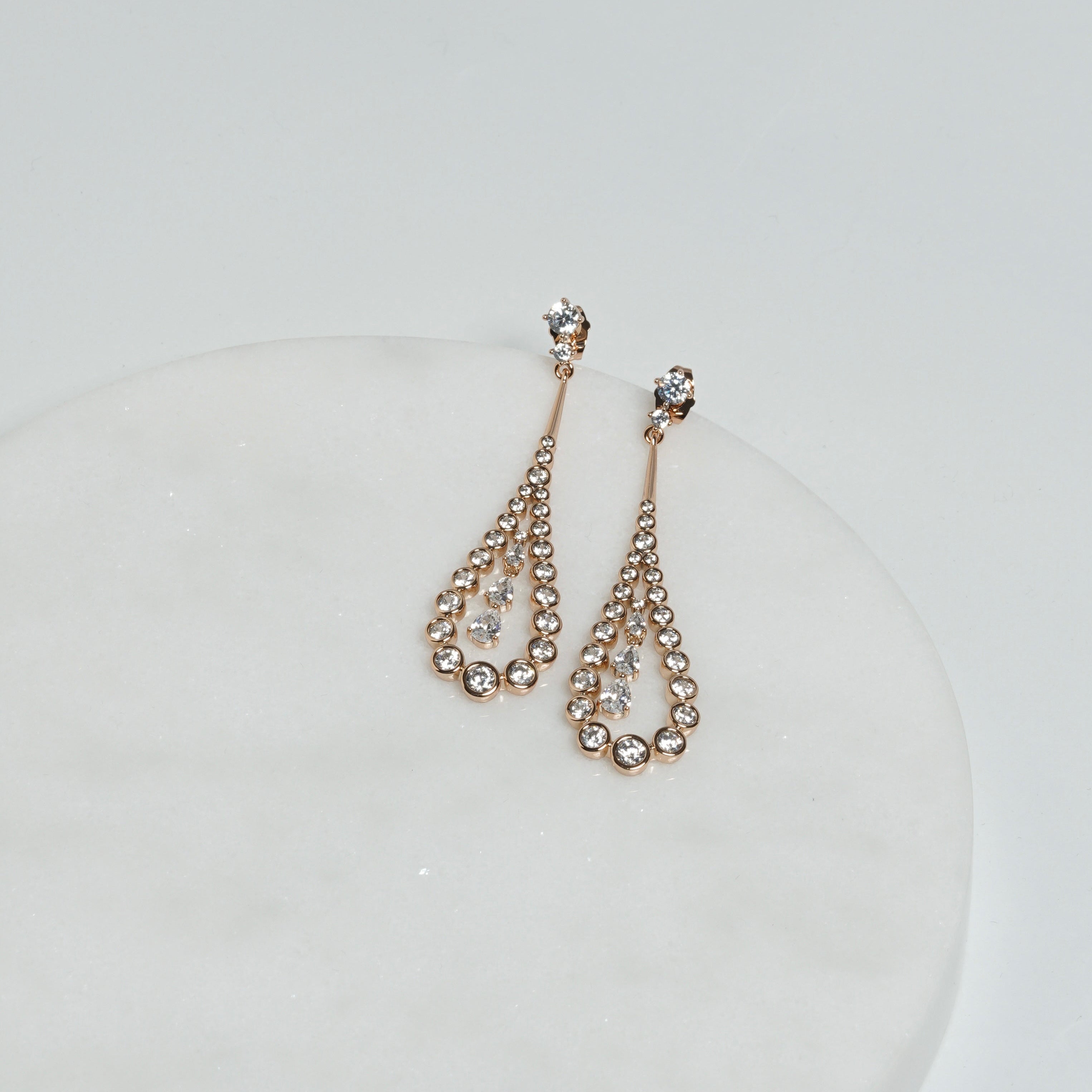 Zircon vintage drop earrings