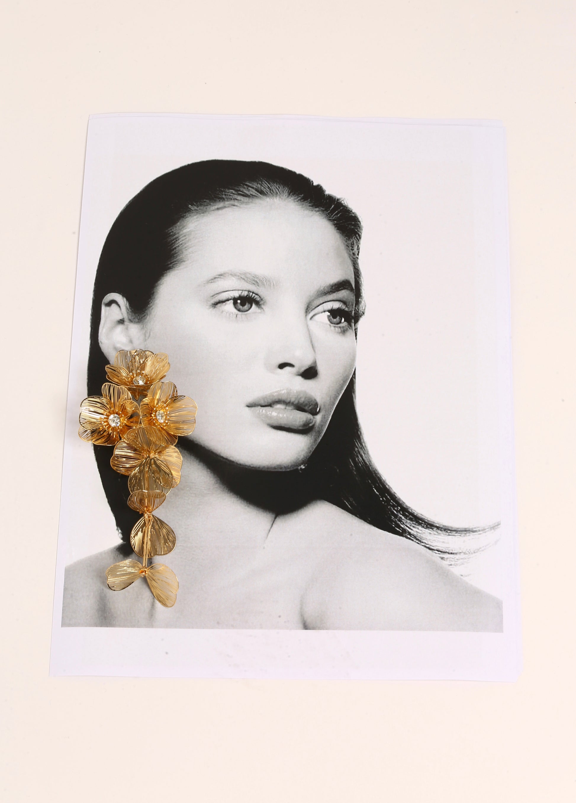 Oversized drop floral earrings