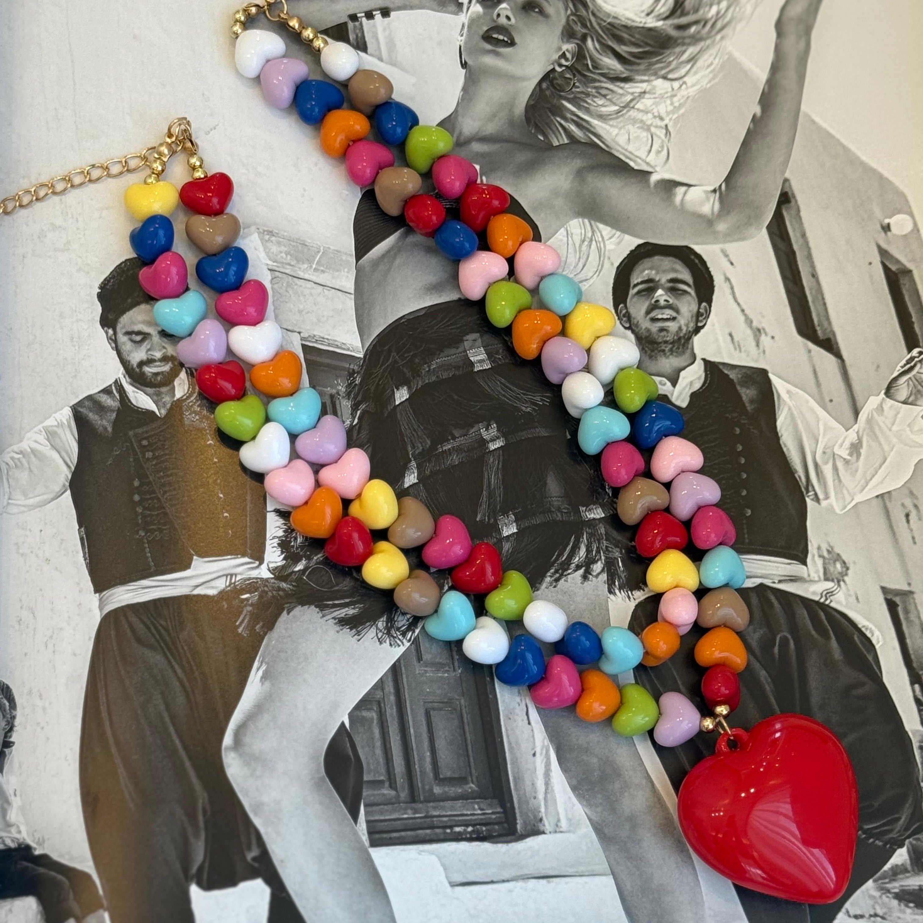 Funky hearts necklace