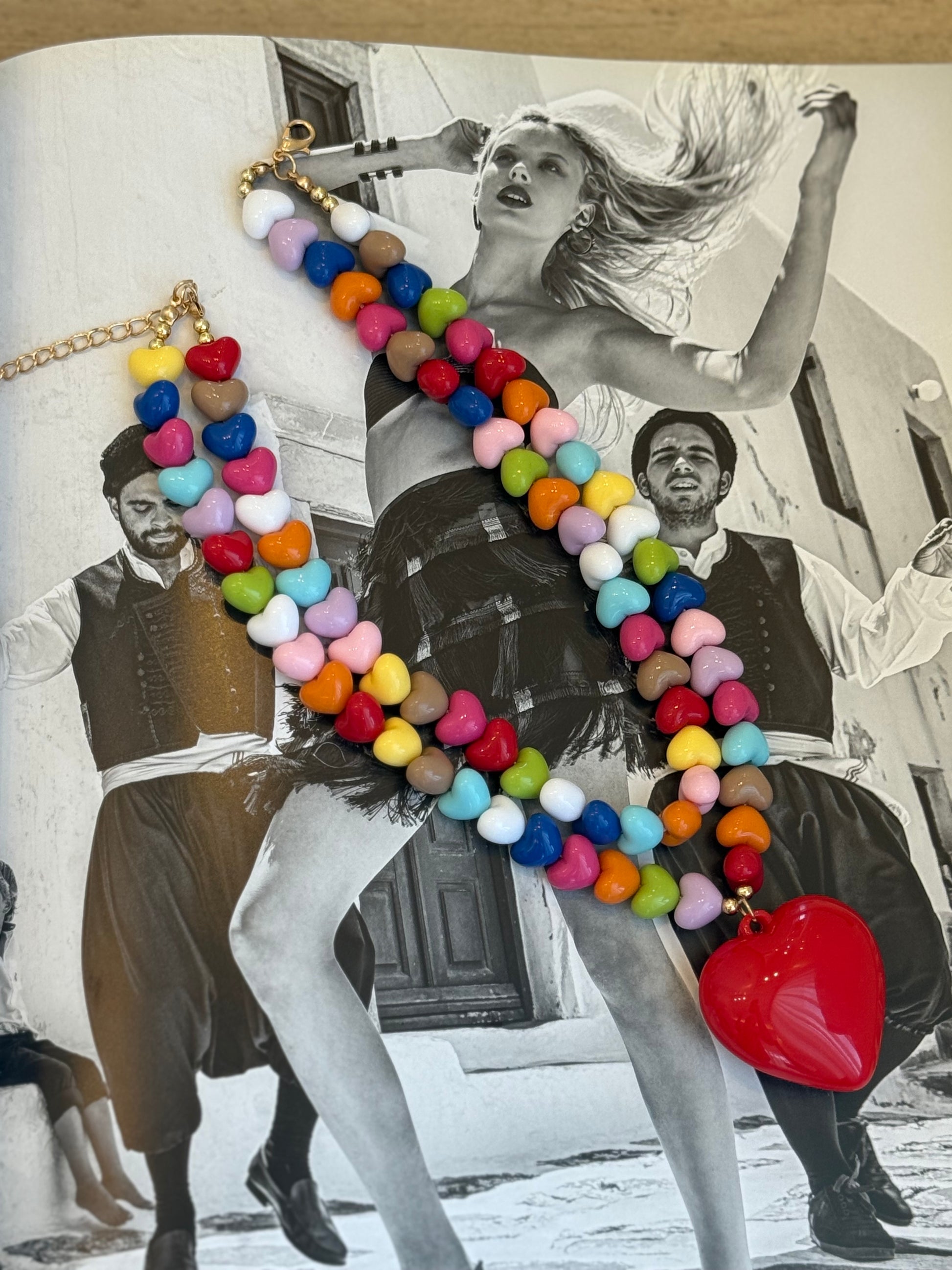 Funky hearts necklace