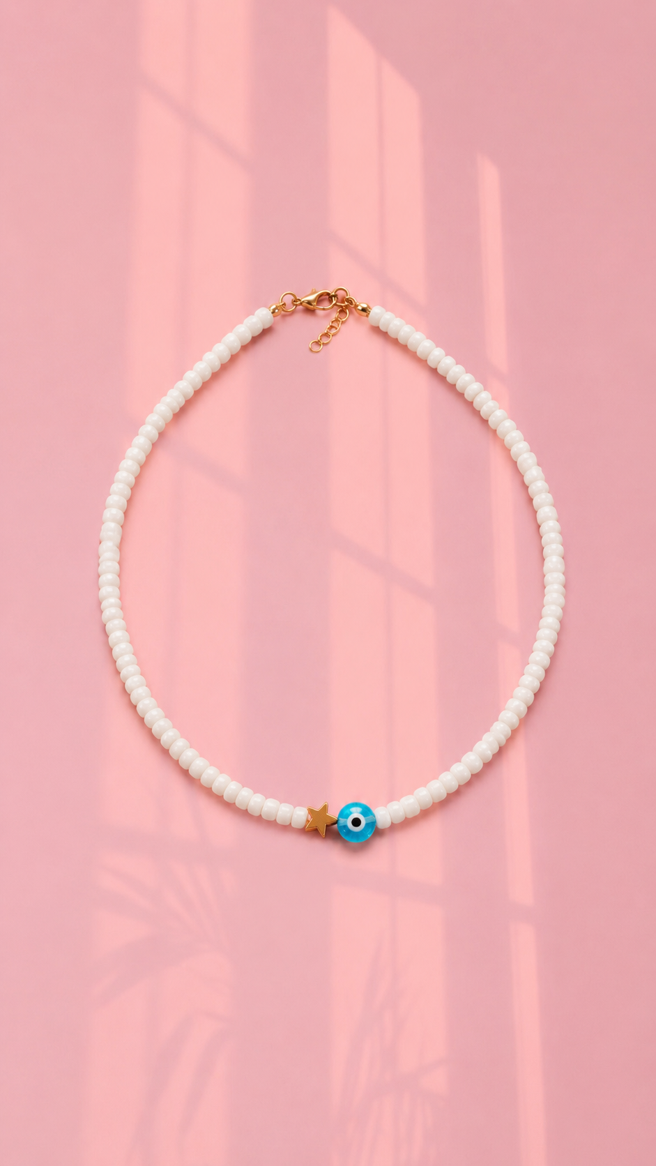 White evil eye necklace