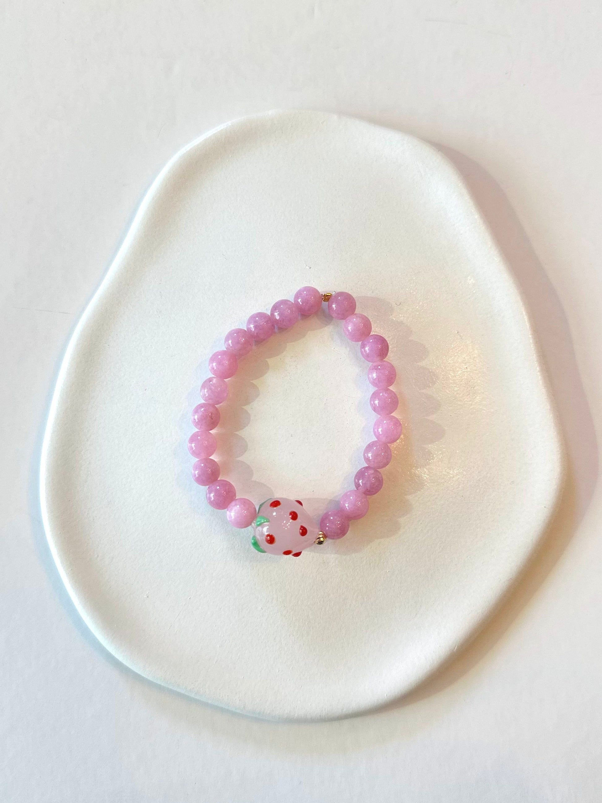 Glass strawberry bracelet