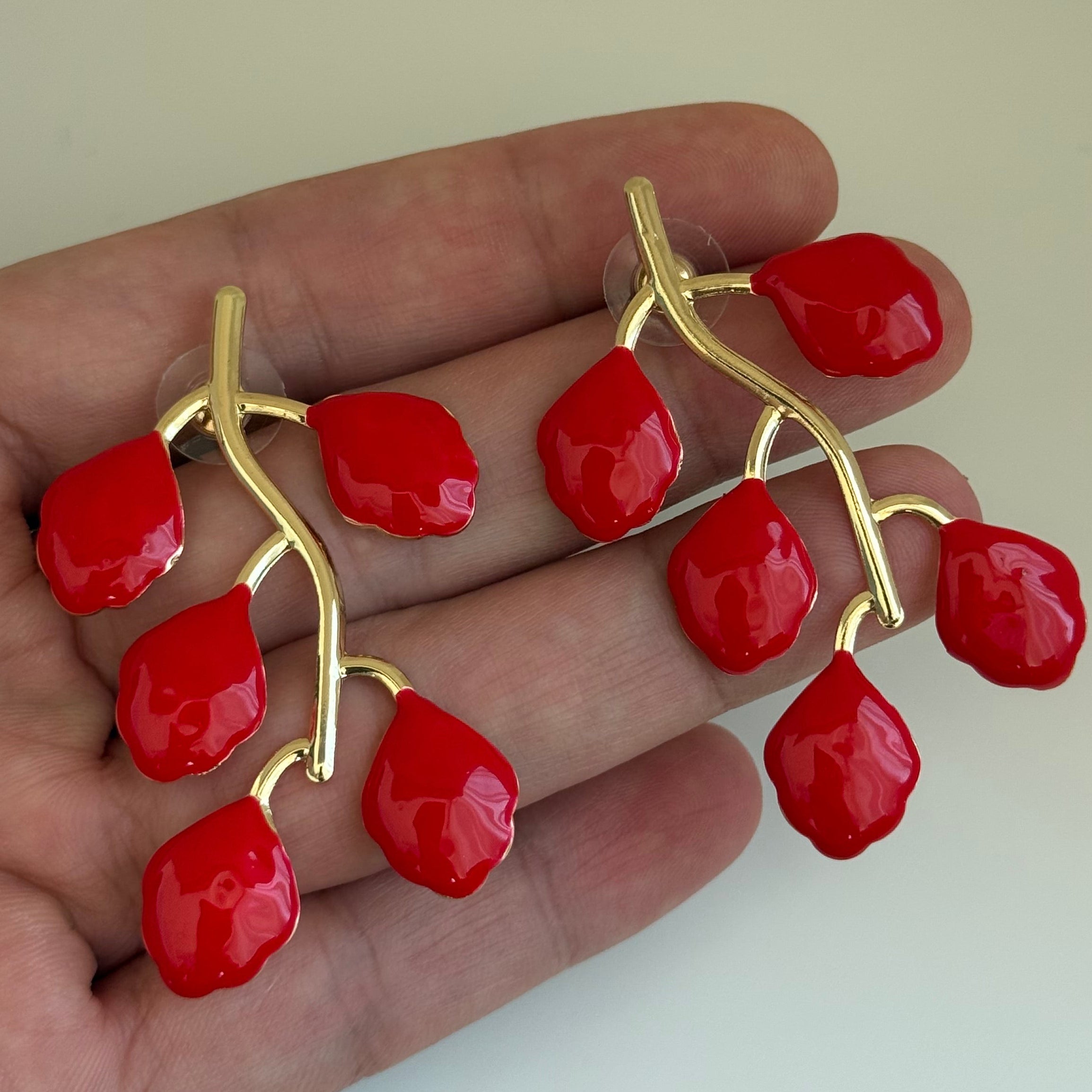 Really red earrings