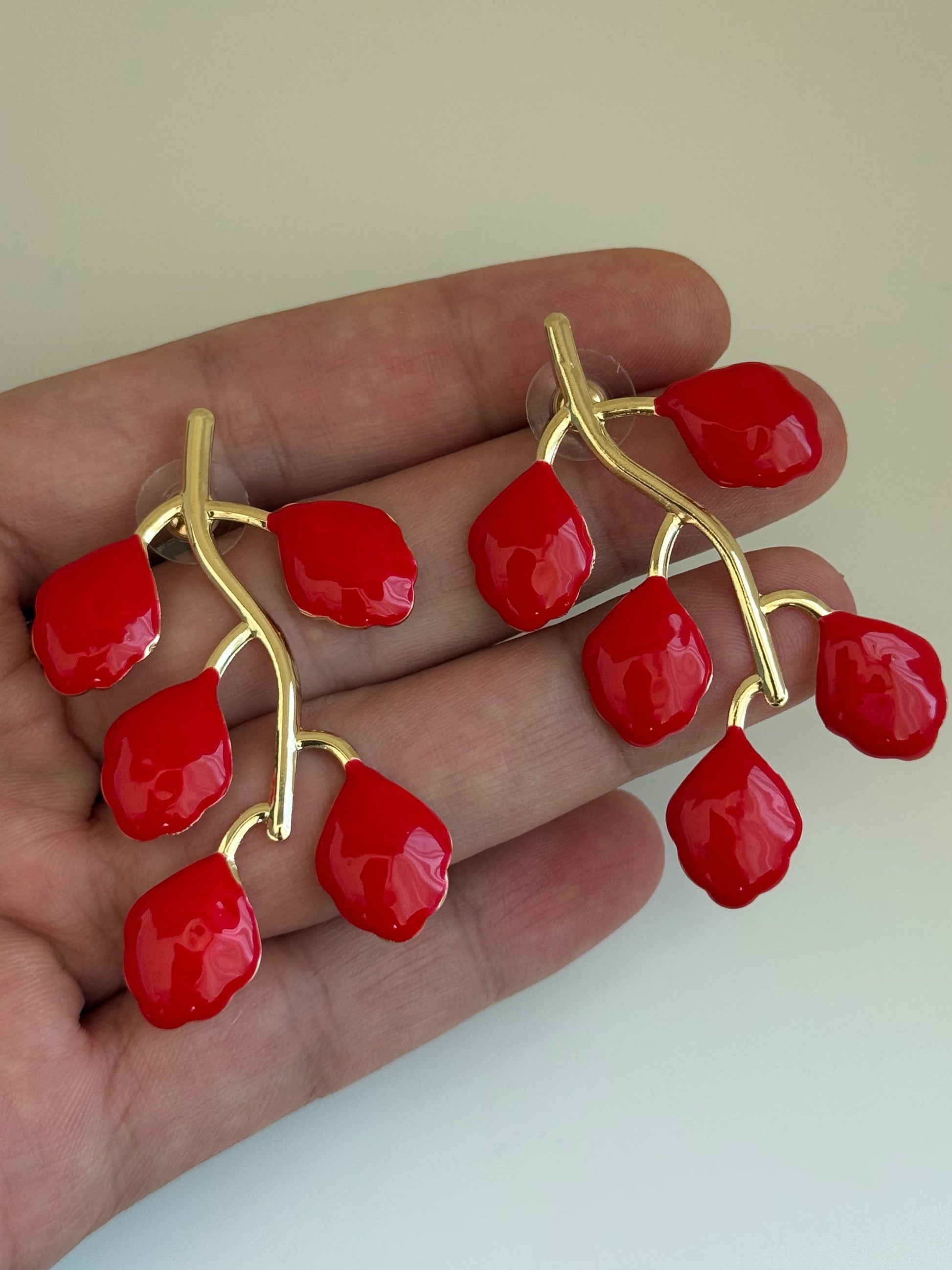 Really red earrings