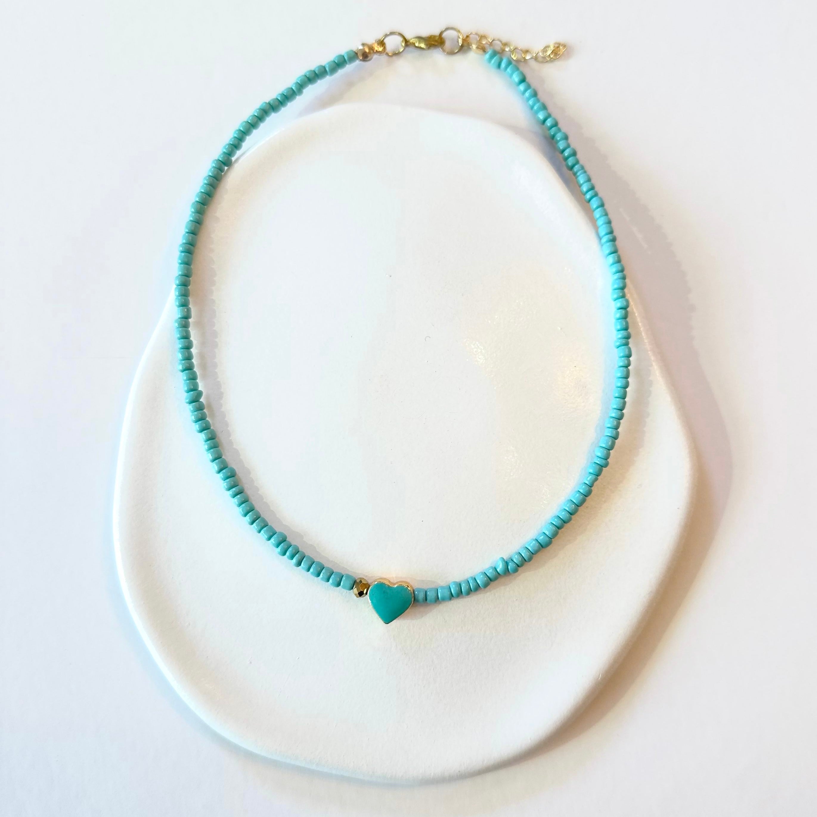 Aqua heart necklace