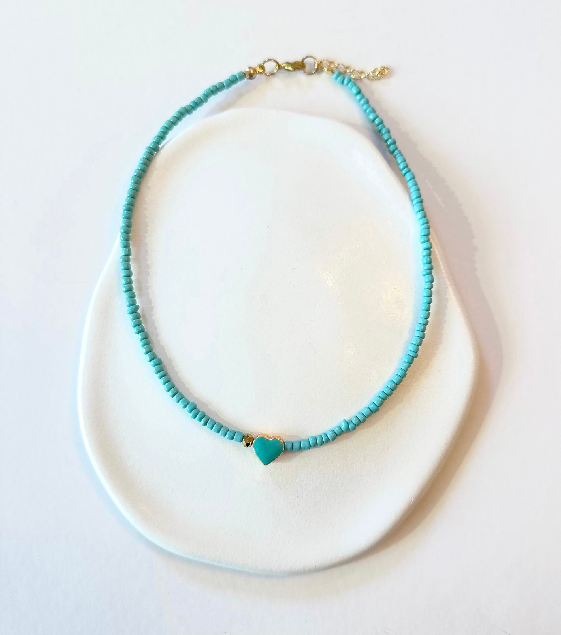 Aqua heart necklace