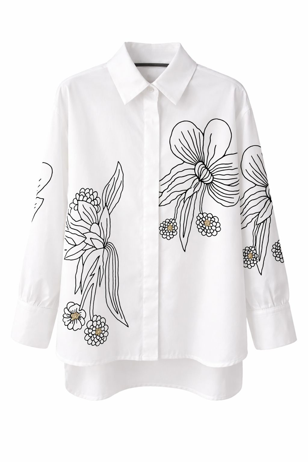 Floral doodle print shirt