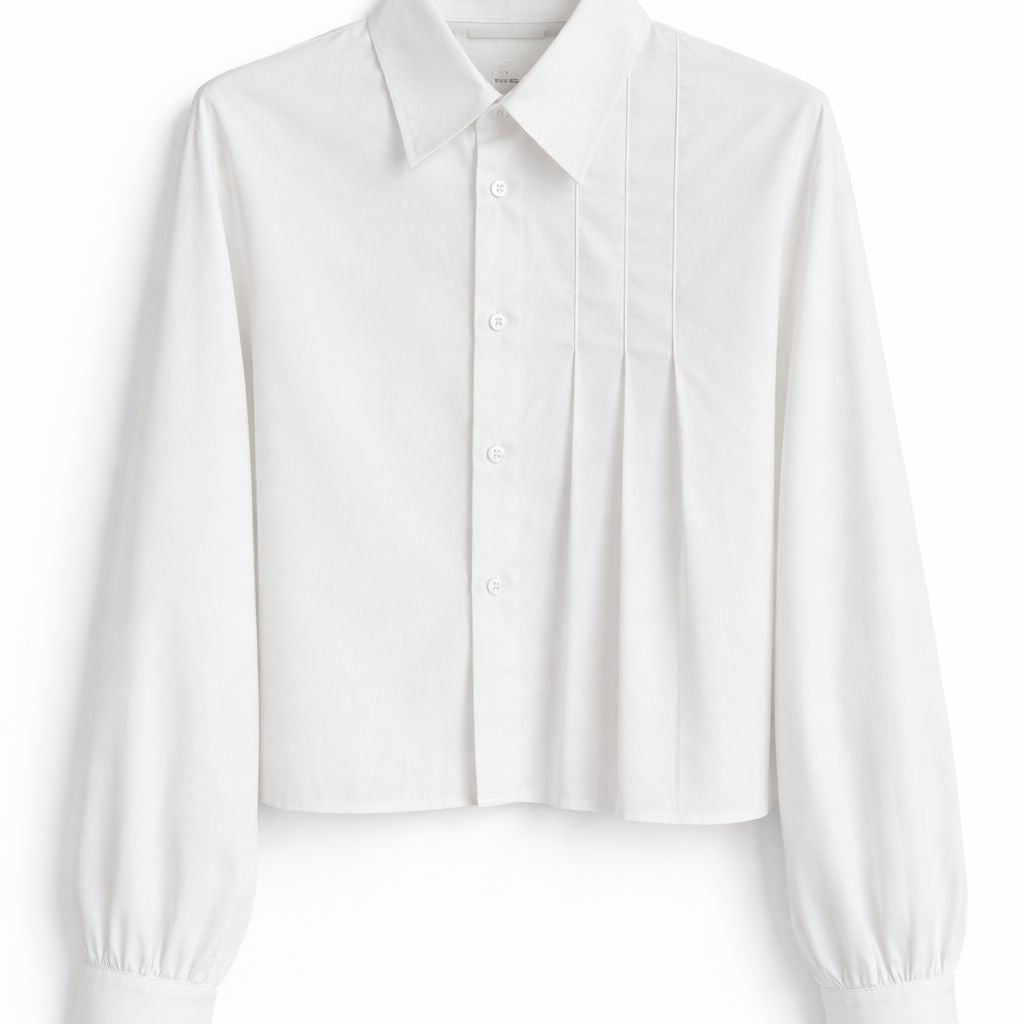 White shirt with pleat details